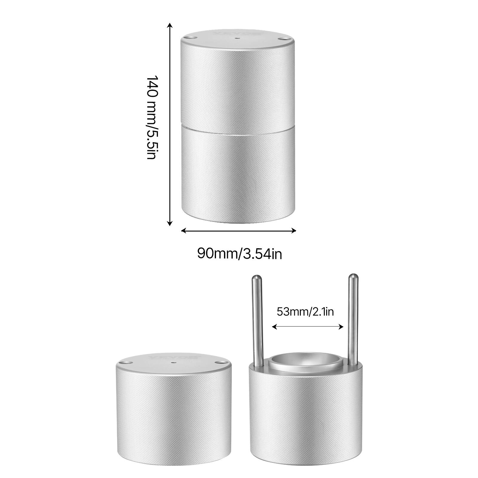 140 mm/5.5 in  
90 mm/3.54 in  
53 mm/2.1 in