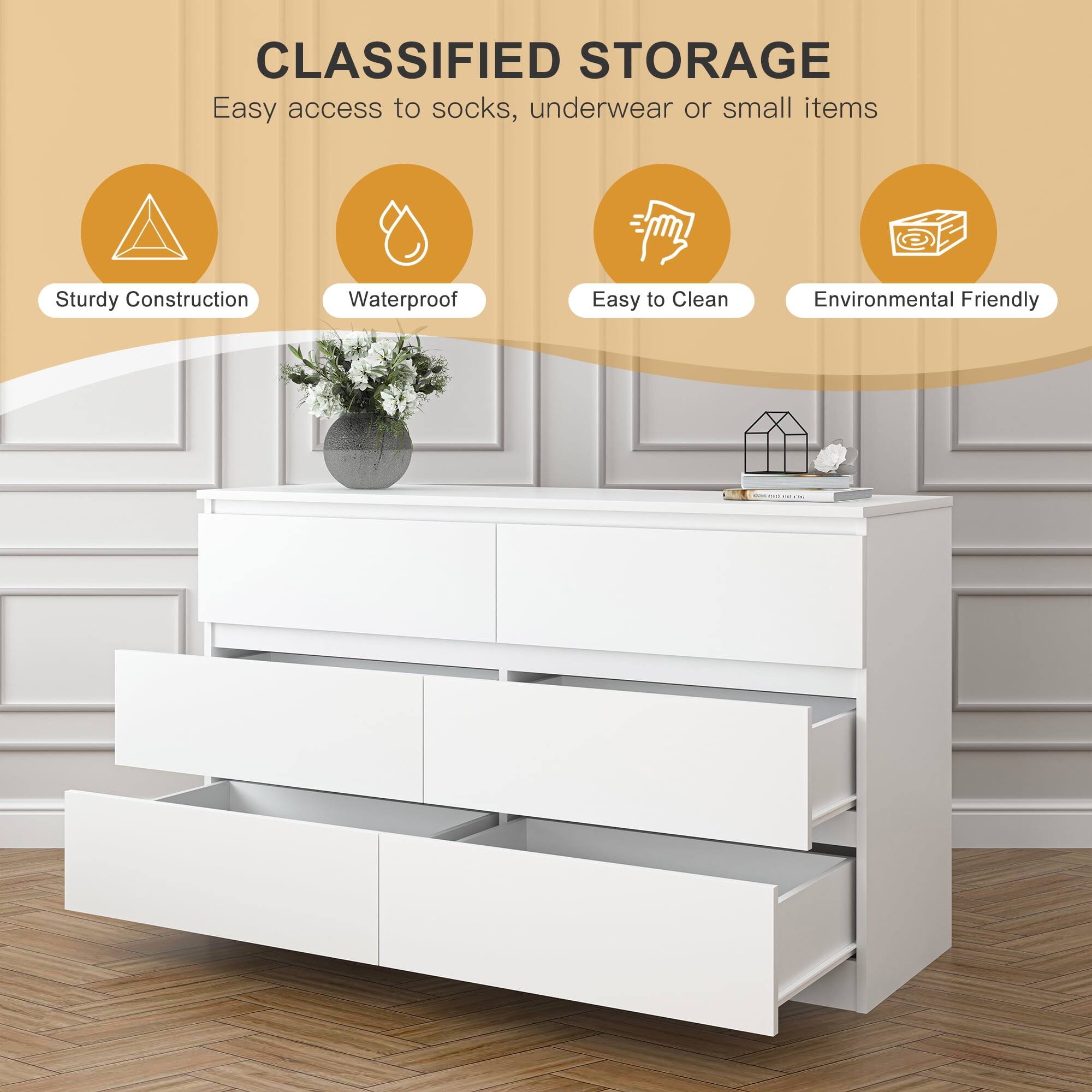 CLASSIFIED STORAGE  
Easy access to socks, underwear or small items  

- Sturdy Construction  
- Waterproof  
- Easy to Clean  
- Environmental Friendly