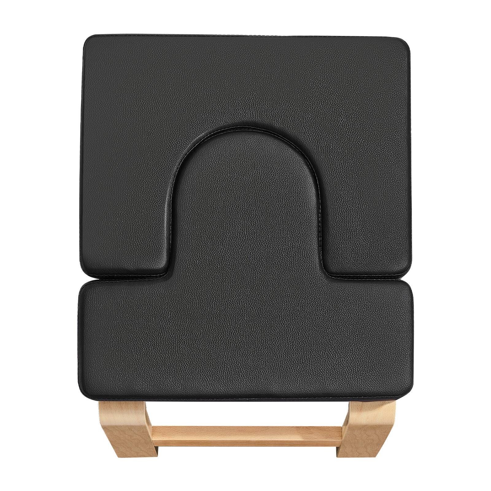 Alt View 5. VEVOR - Yoga Headstand Bench, 300 lbs Capacity Yoga Inversion Chair for Family Gym, Headstand Trainer with Wood Frame & PU Pad - Black.