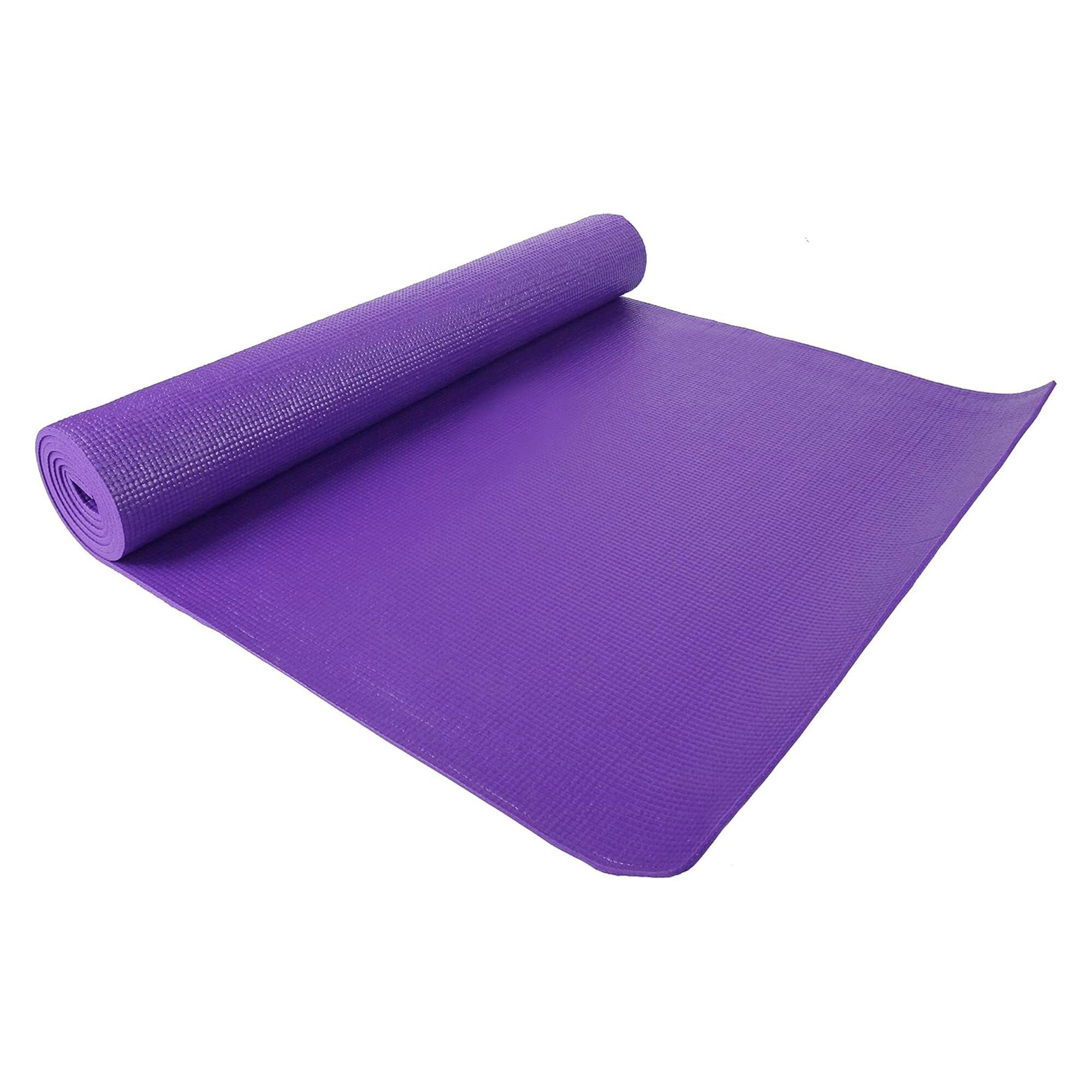 Alt View 1. Fitvids - Fitvids 1/4” High Density Thick Non Slip Workout Yoga Mat & Carry Strap, Purple - Purple.