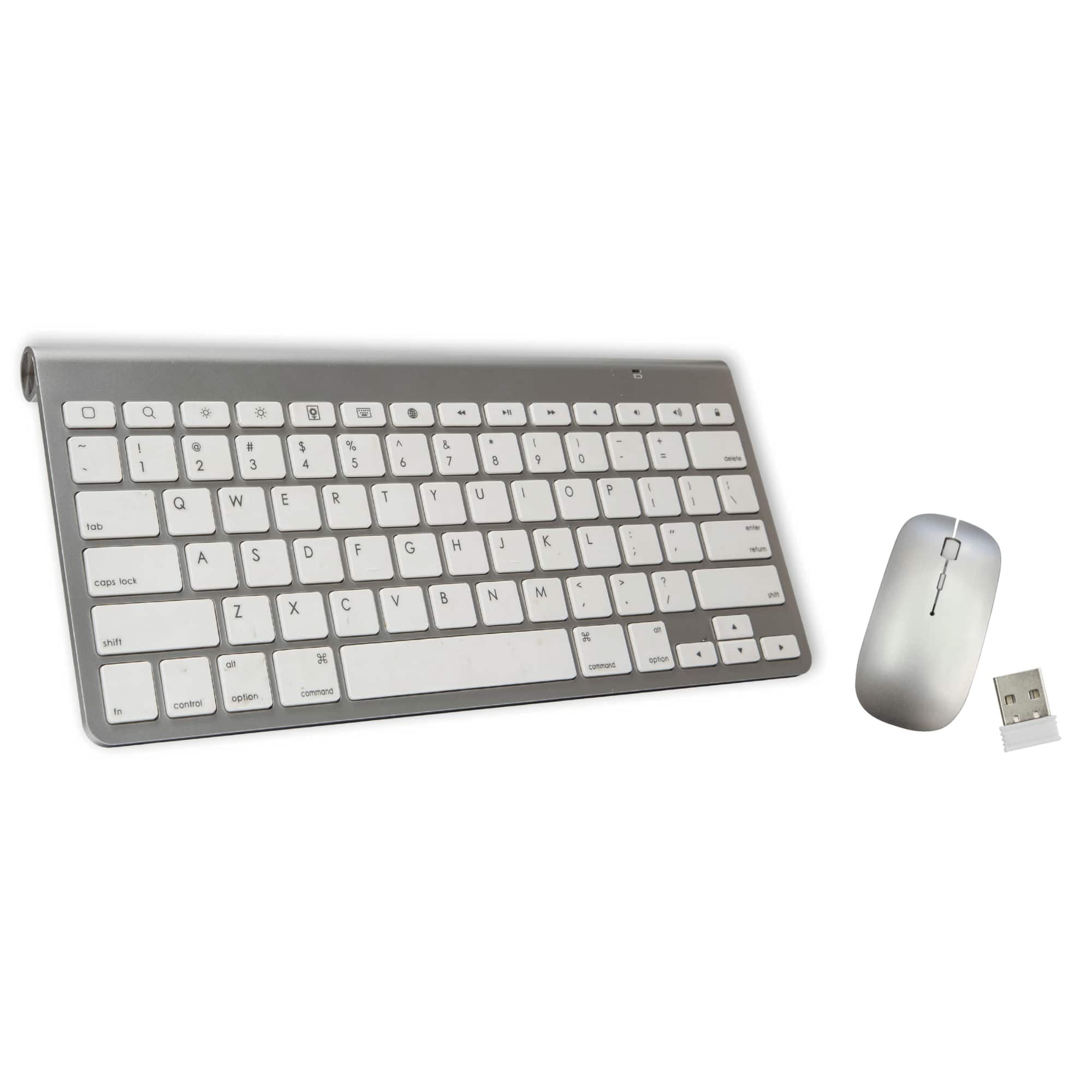 Supersonic - 2.4GHz Ultra-Slim Wireless Keyboard and Mouse Combo - Light Gray