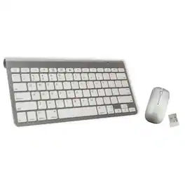 Supersonic - 2.4GHz Ultra-Slim Wireless Keyboard and Mouse Combo - Light Gray