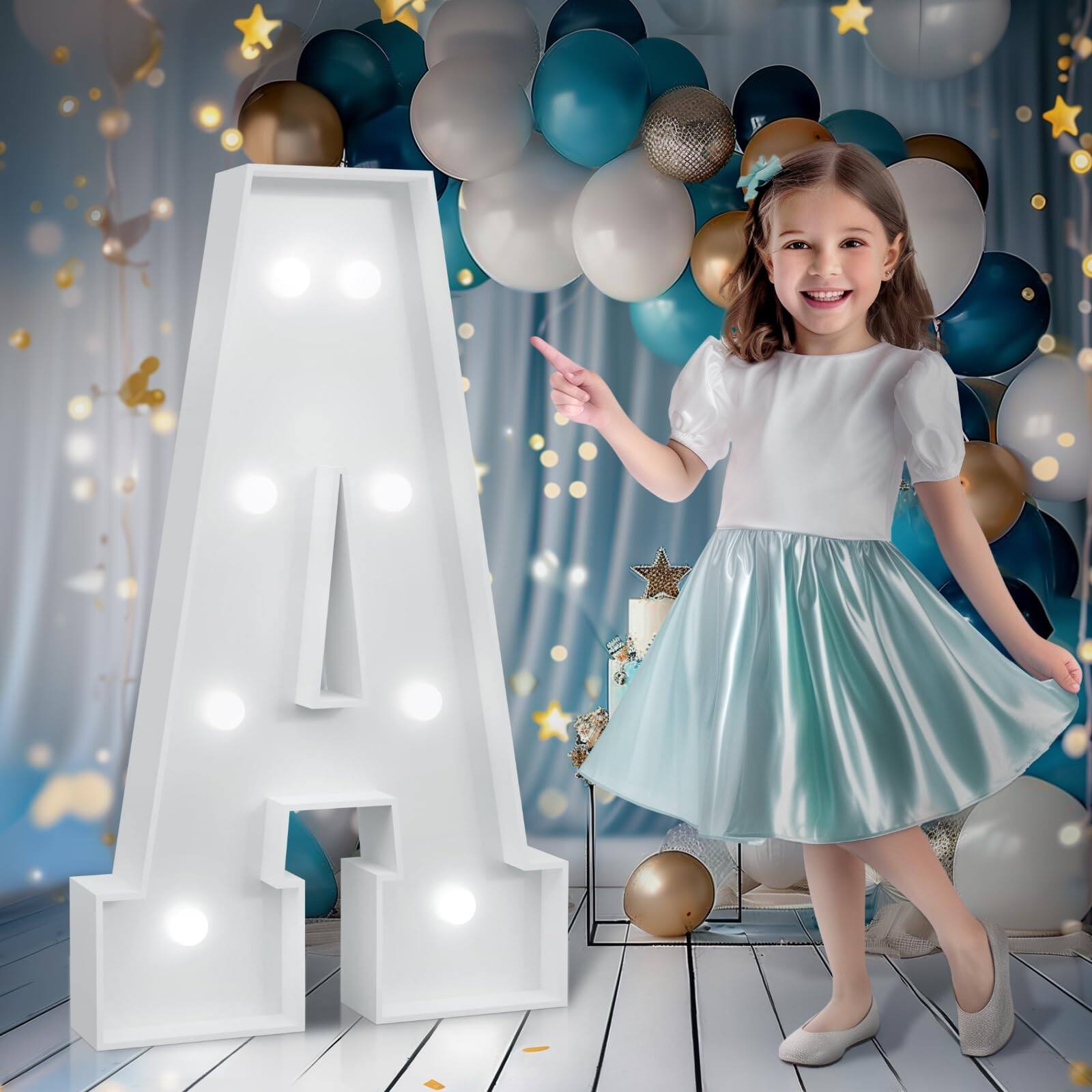 Alt View 1. Paradigms Interiors - Marquee Letters 3 Feet Tall Cool Light Up A Letter For Birthday Anniversary Graduation Party Decoration Mar... - Letter N.