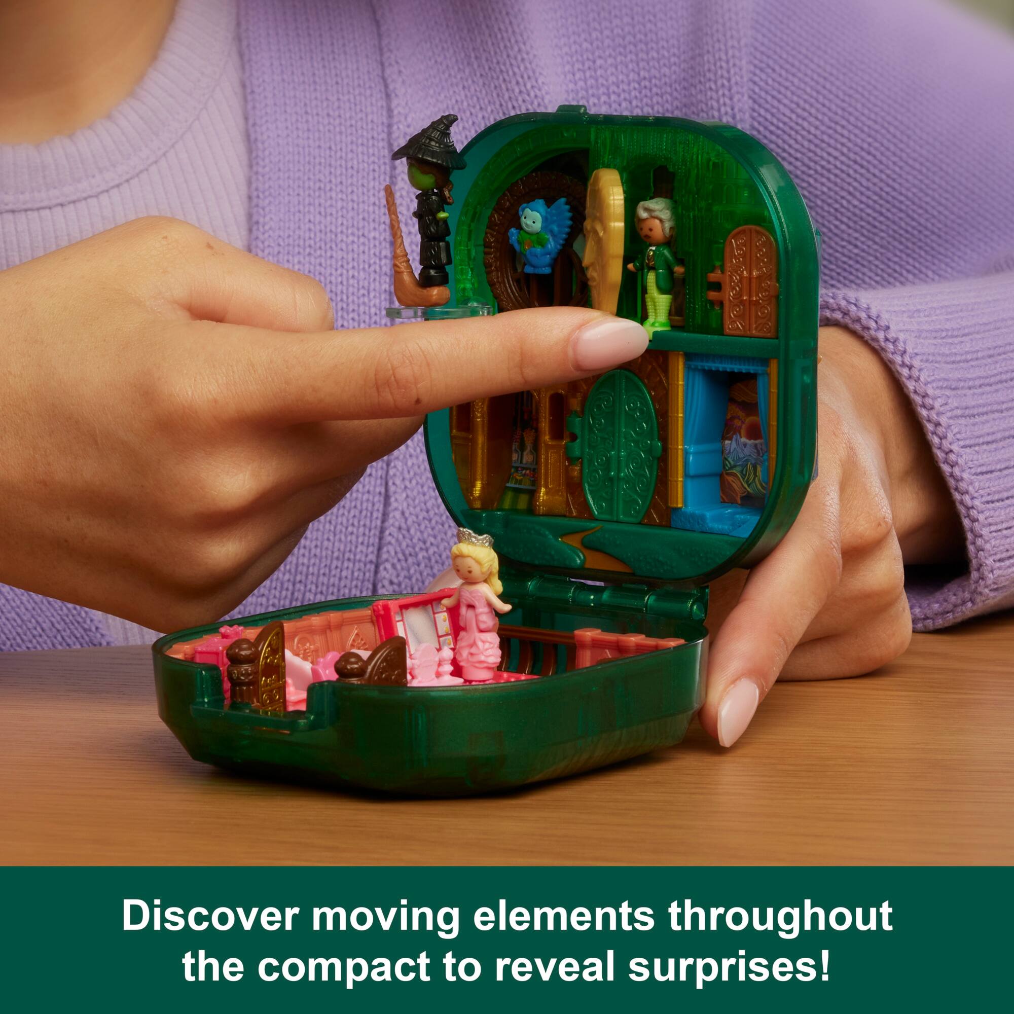 Discover moving elements throughout the compact to reveal surprises!