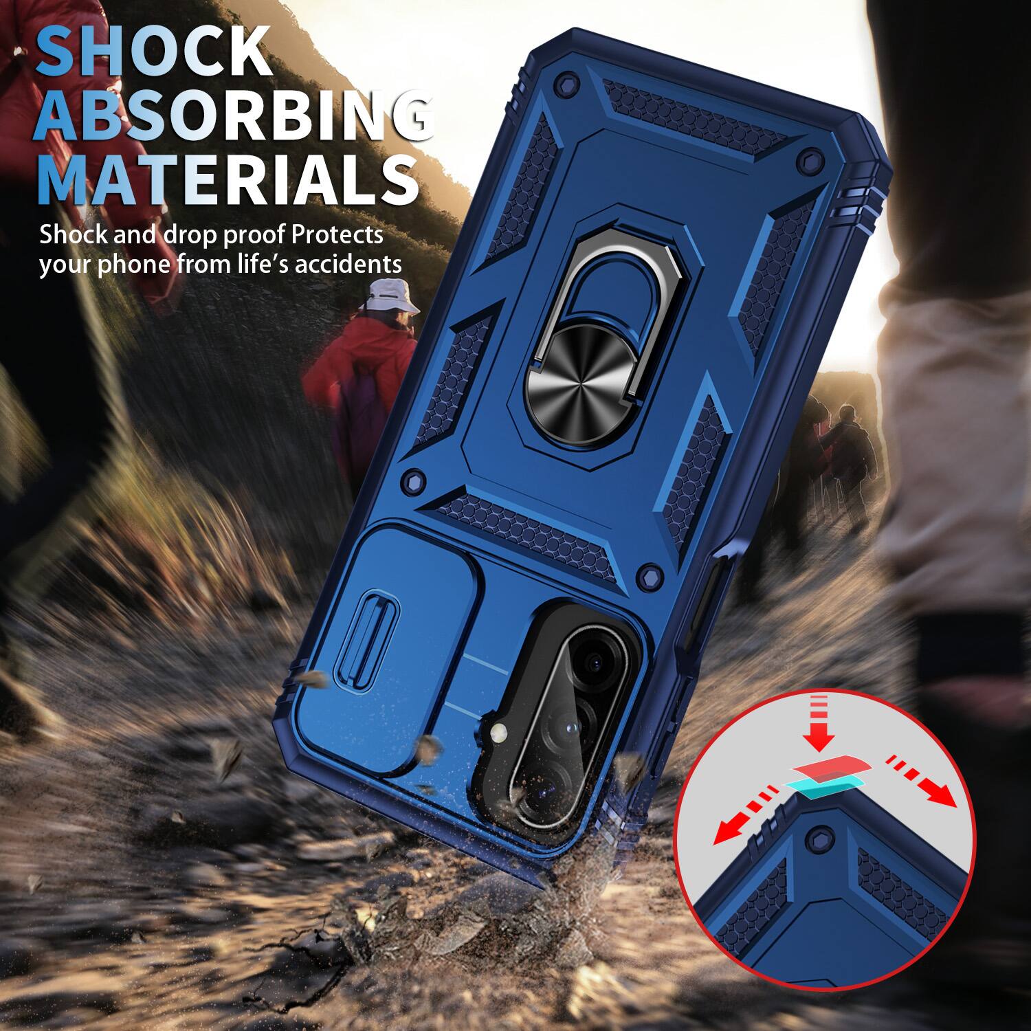 SHOCK ABSORBING MATERIALS  
Shock and drop proof  
Protects your phone from life's accidents