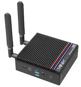 MINIX - Z300-0dB Fanless Mini PC, Intel 12th Gen N300, 16GB DDR4, 512GB SSD Micro Desktop Computer, 4K 2.5G LAN, Windows 11 Pro - Black