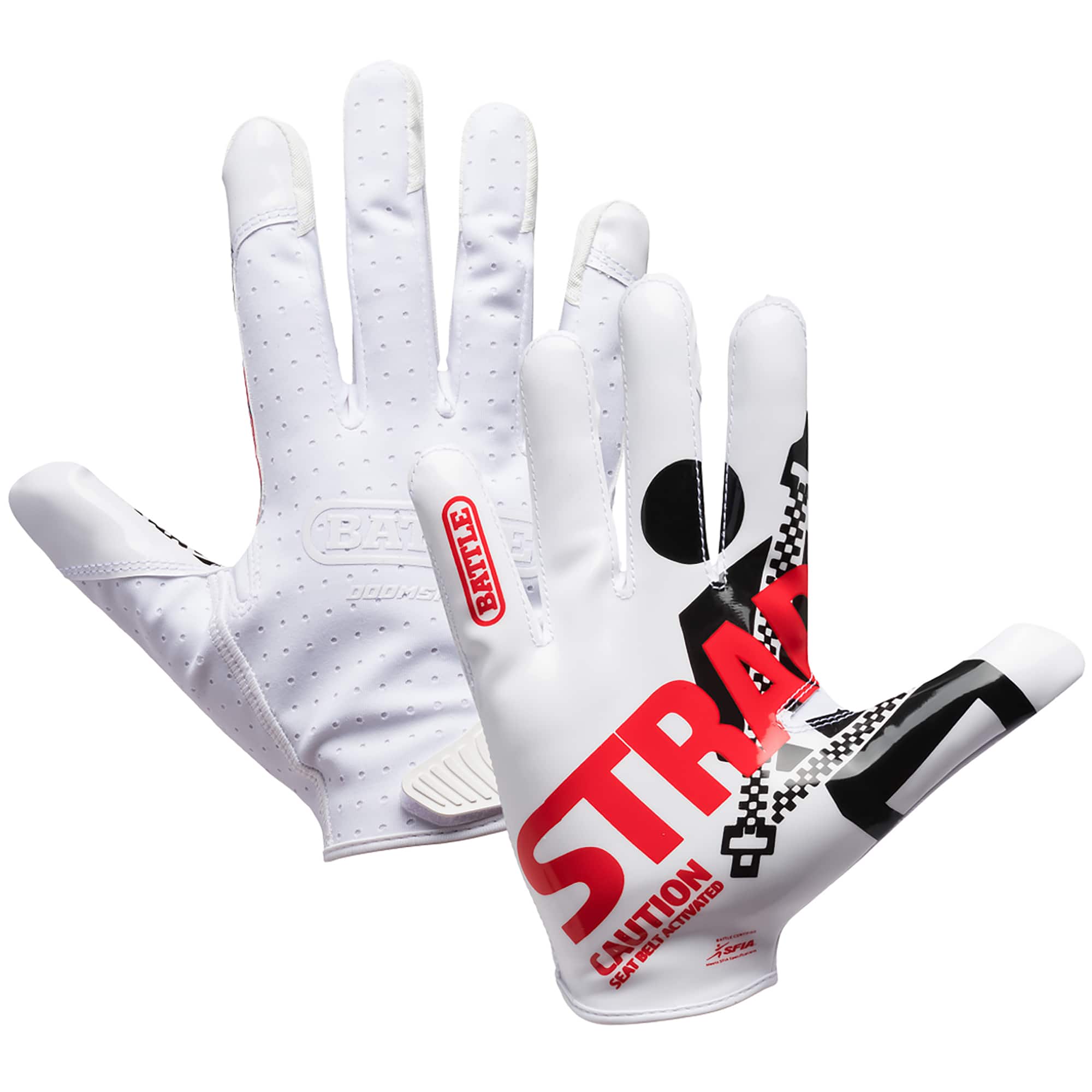 Battle Sports - Doom Speed Receiver Football Glove, Strapped, Adult, 3XL - White/Red/Black price history on PriceWatchPro
