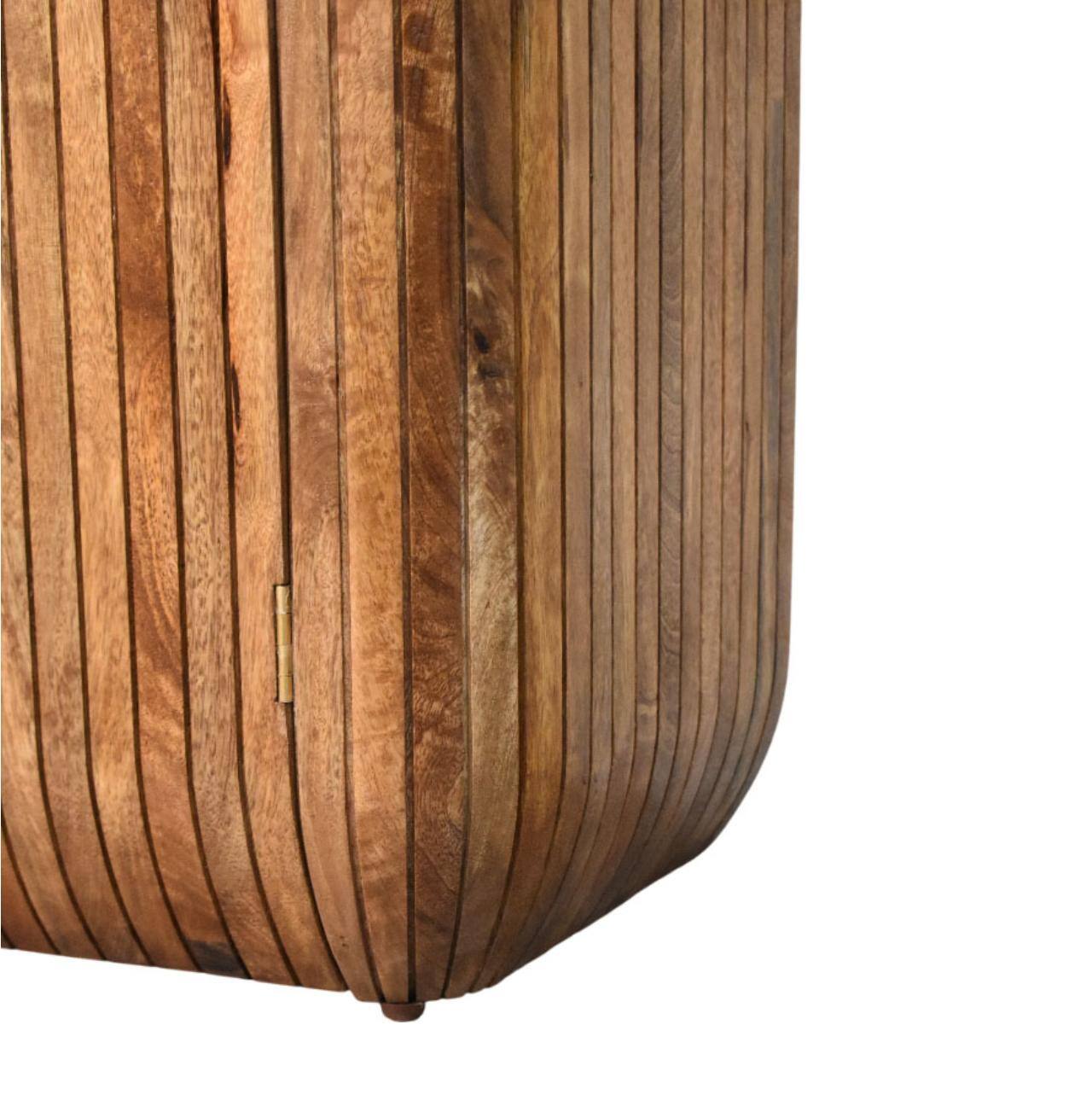 Alt View 4. Artisan Furniture - Artisan Furniture, Fluted Curve Cabinet, With 2 Metal Sleek Handle, Ample interior space. - Brown.