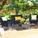 Alt View 6. Costway - 8 PCS Patio Rattan Furniture Set Cushioned Sofa Coffee Table Backyard Porch - Navy + Black.