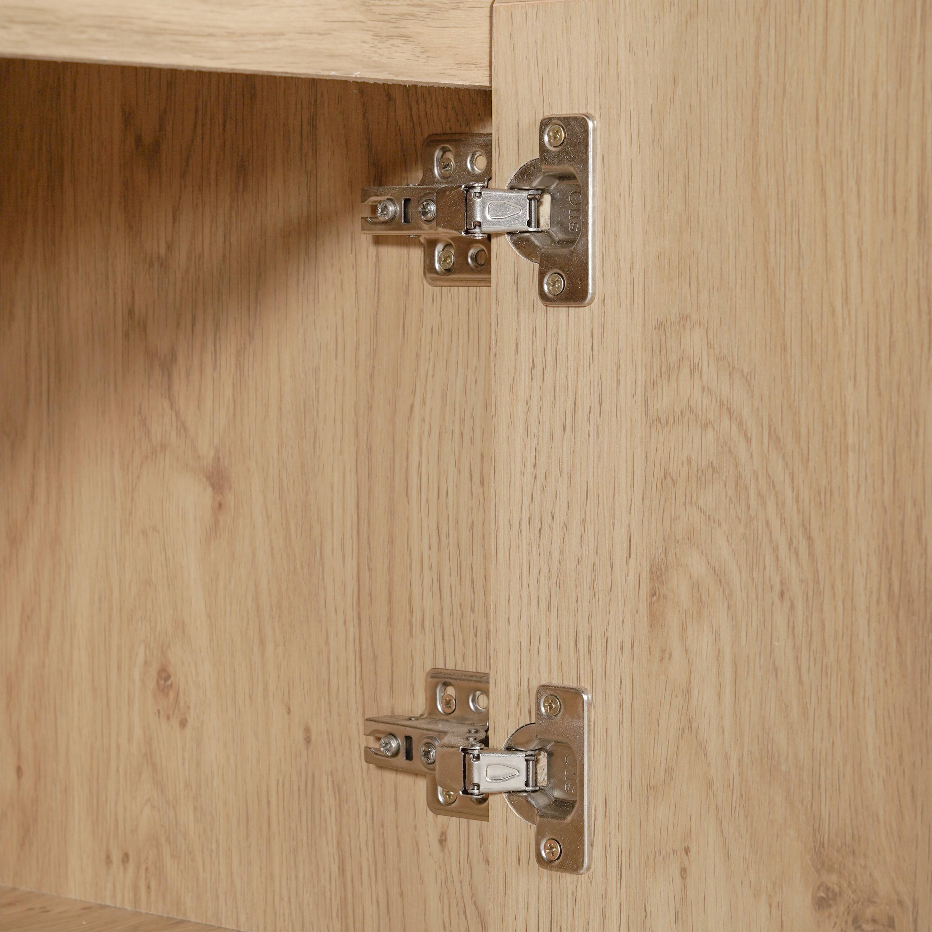 Alt View 9. Emma + Oliver - Beverly Mid-Century Modern Wooden TV Stand with Soft Close Doors, Shelf, Cord Management Hole and Tapered Legs - Light Natural.