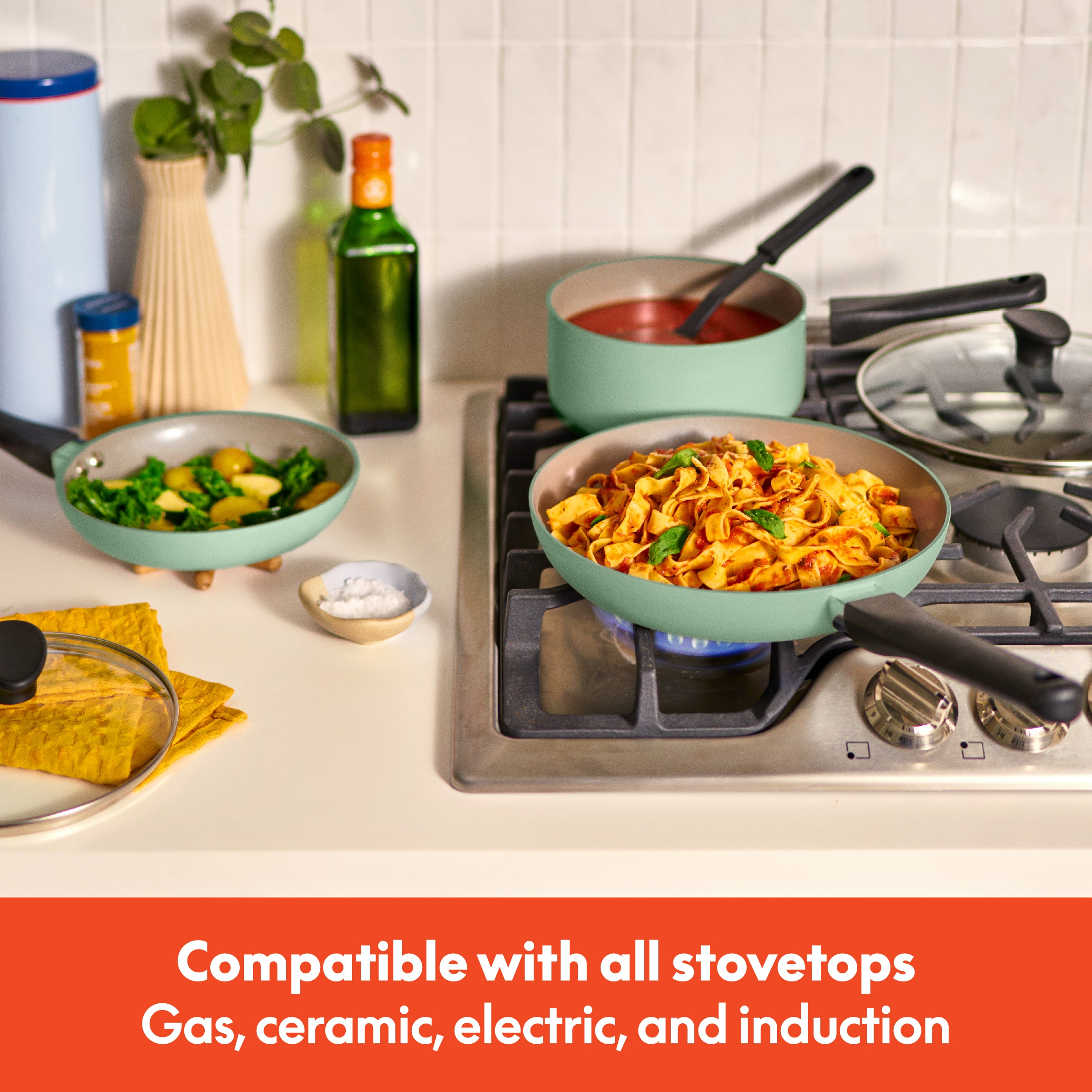 Compatible with all stovetops, Gas, ceramic, electric, and induction