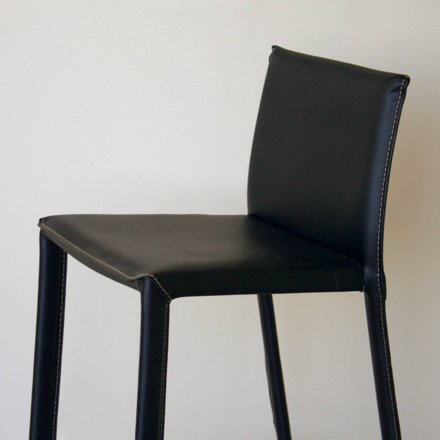 Angle. Baxton Studio - Crawford Leather Counter Height Stool - Black.