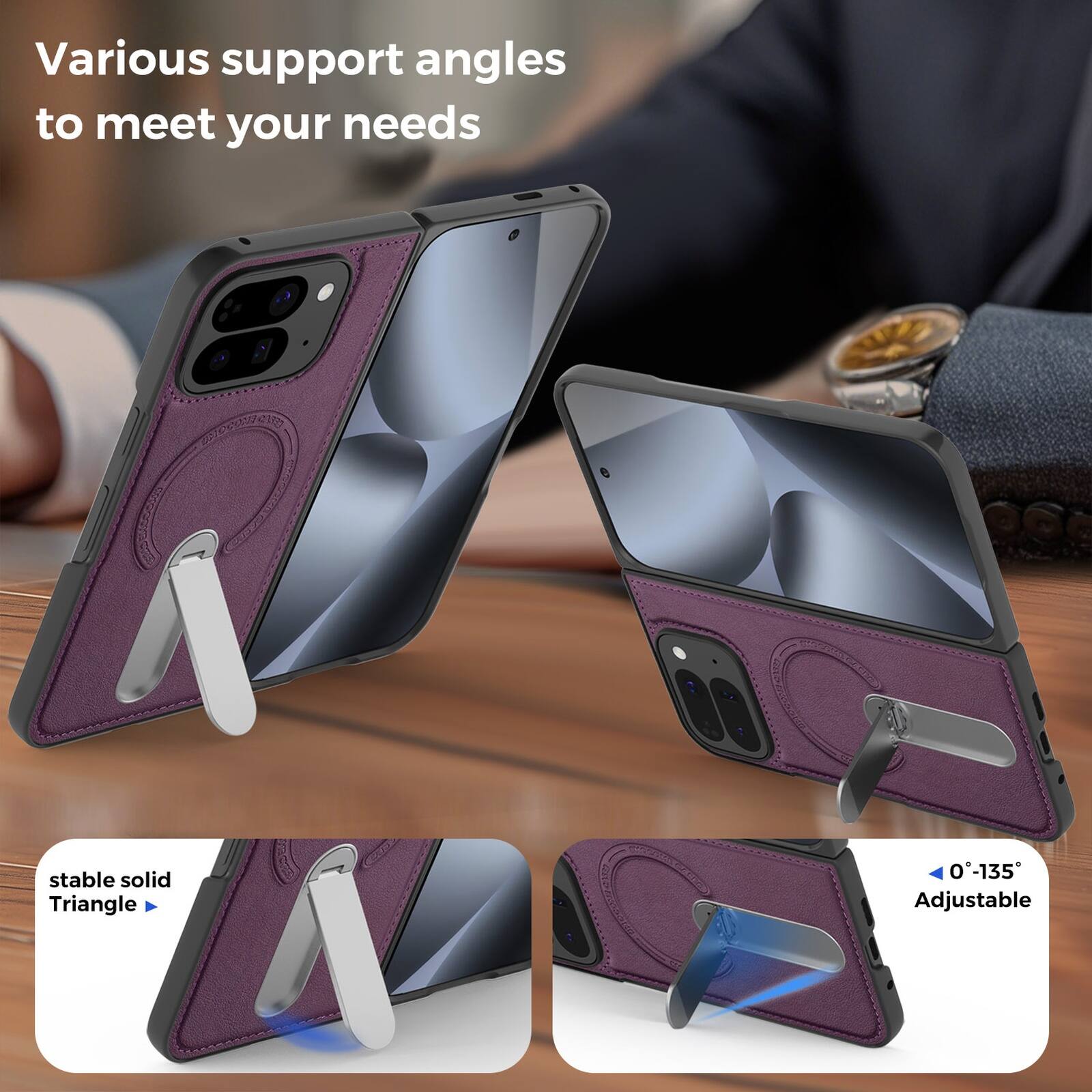 Various support angles to meet your needs

stable solid Triangle

0°-135° Adjustable