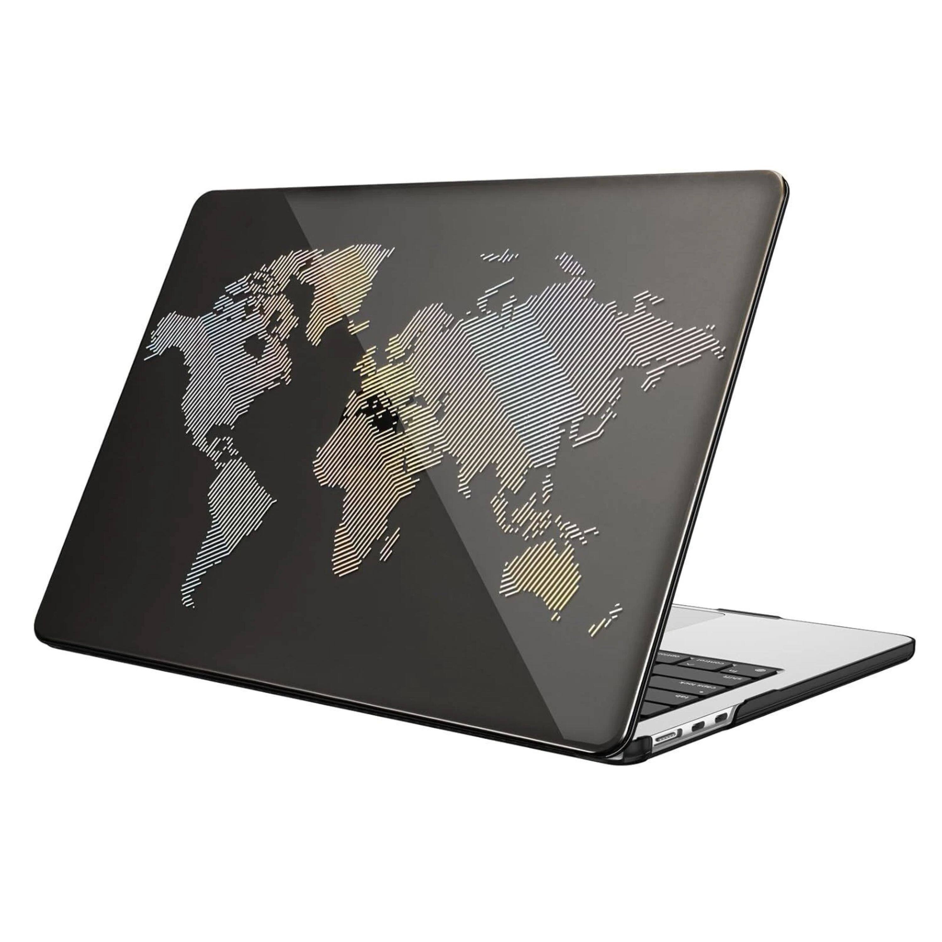 Front. Kitcheniva - Snap On Hard Shell Case For MacBook Air 13.6 Inch A3449 A3240 (2022-2026) World Map - World Map.