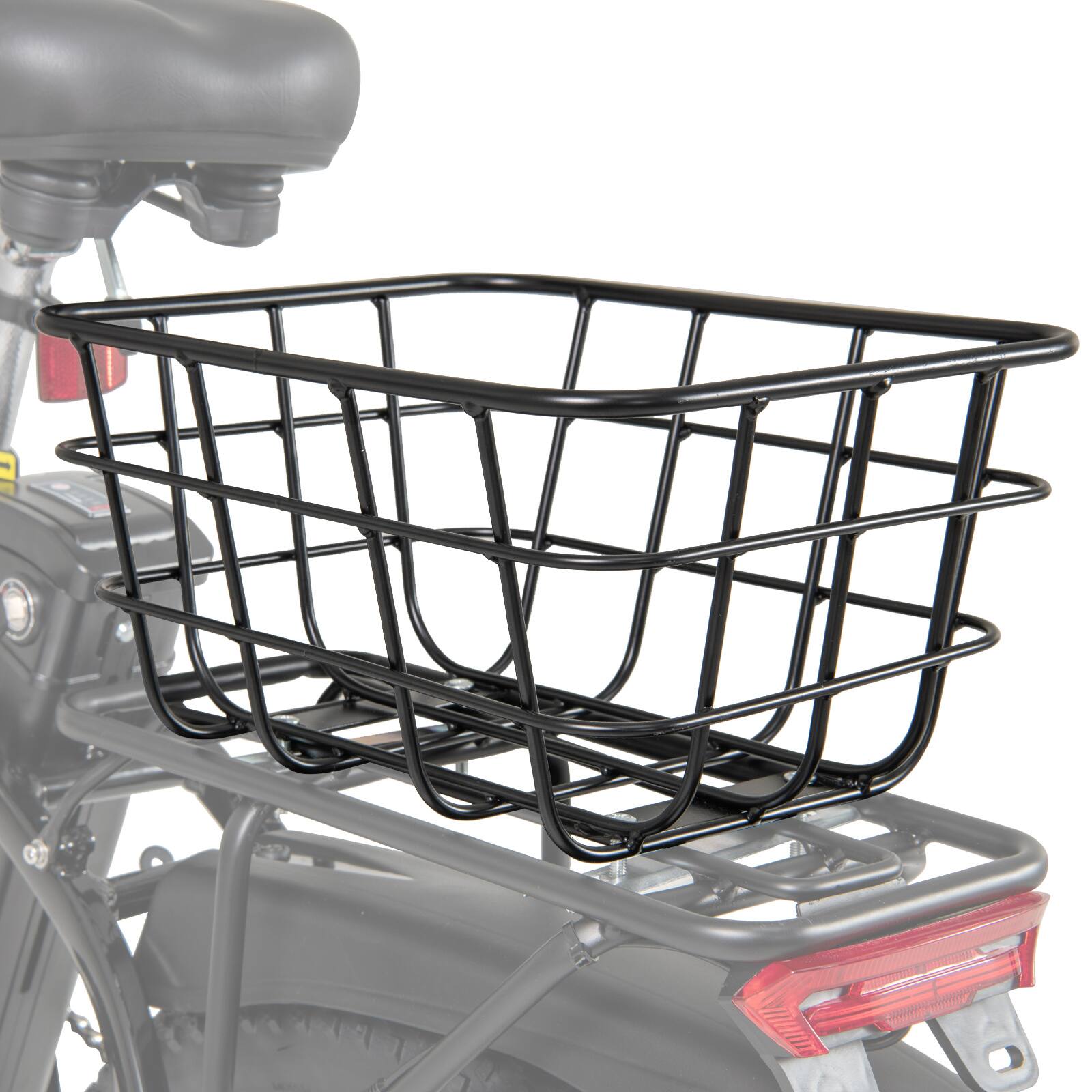 Alt View 4. SKONYON - Rear Bike Basket with Heavy Duty Metal Frame Easy Mounting and Large Storage Capacity - Black.