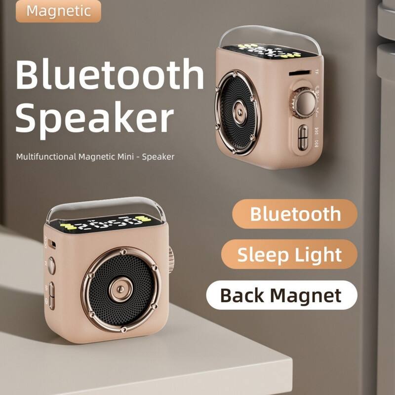 Magnetic Bluetooth Speaker  
Multifunctional Magnetic Mini - Speaker  

- Bluetooth  
- Sleep Light  
- Back Magnet
