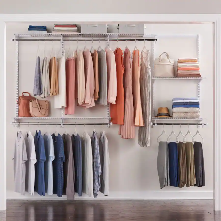 RubberMaid Configurations 4 to 8 Ft Custom Closet Organizer Kit, White ...