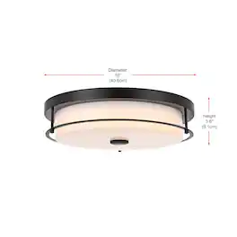 Living District - Kolson 16 Inch Led Flush Mount Ceiling Light In - Black