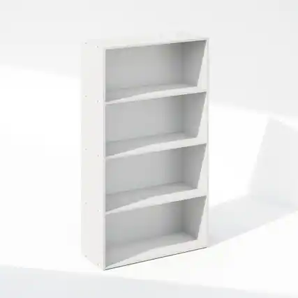 Front. Furinno - Reed 4-Tier Multipurpose Open Shelf Clothing & Closet Storage Organization - White.