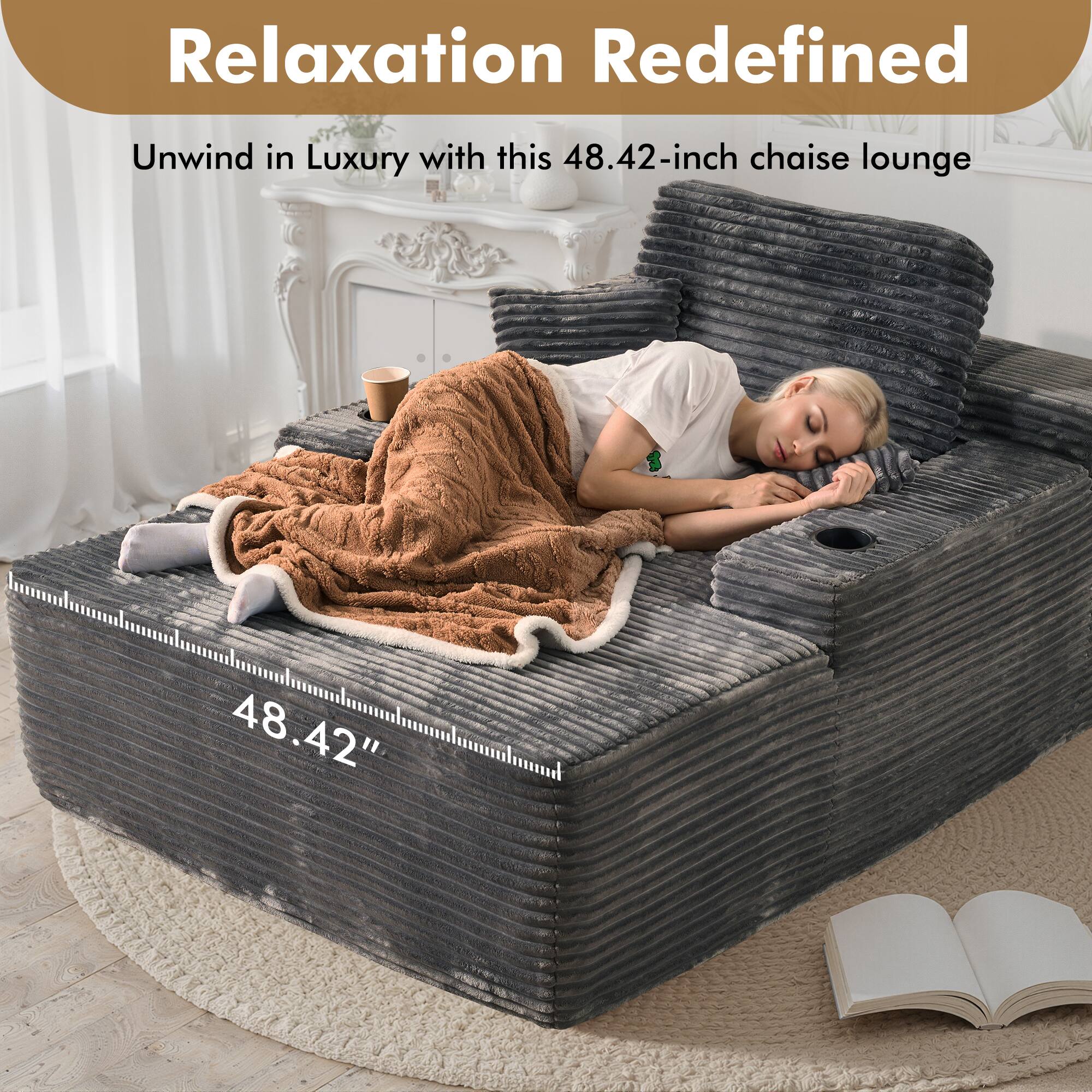 Relaxation Redefined

Unwind in Luxury with this 48.42-inch chaise lounge

48.42"