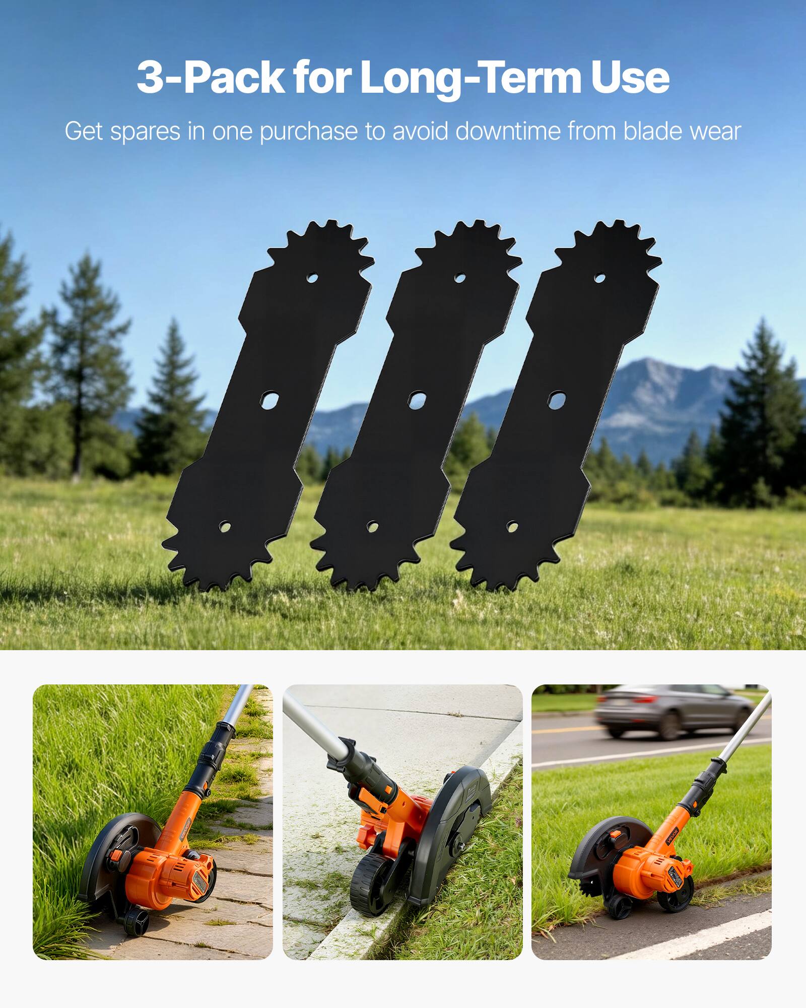 3-Pack for Long-Term Use  
Get spares in one purchase to avoid downtime from blade wear