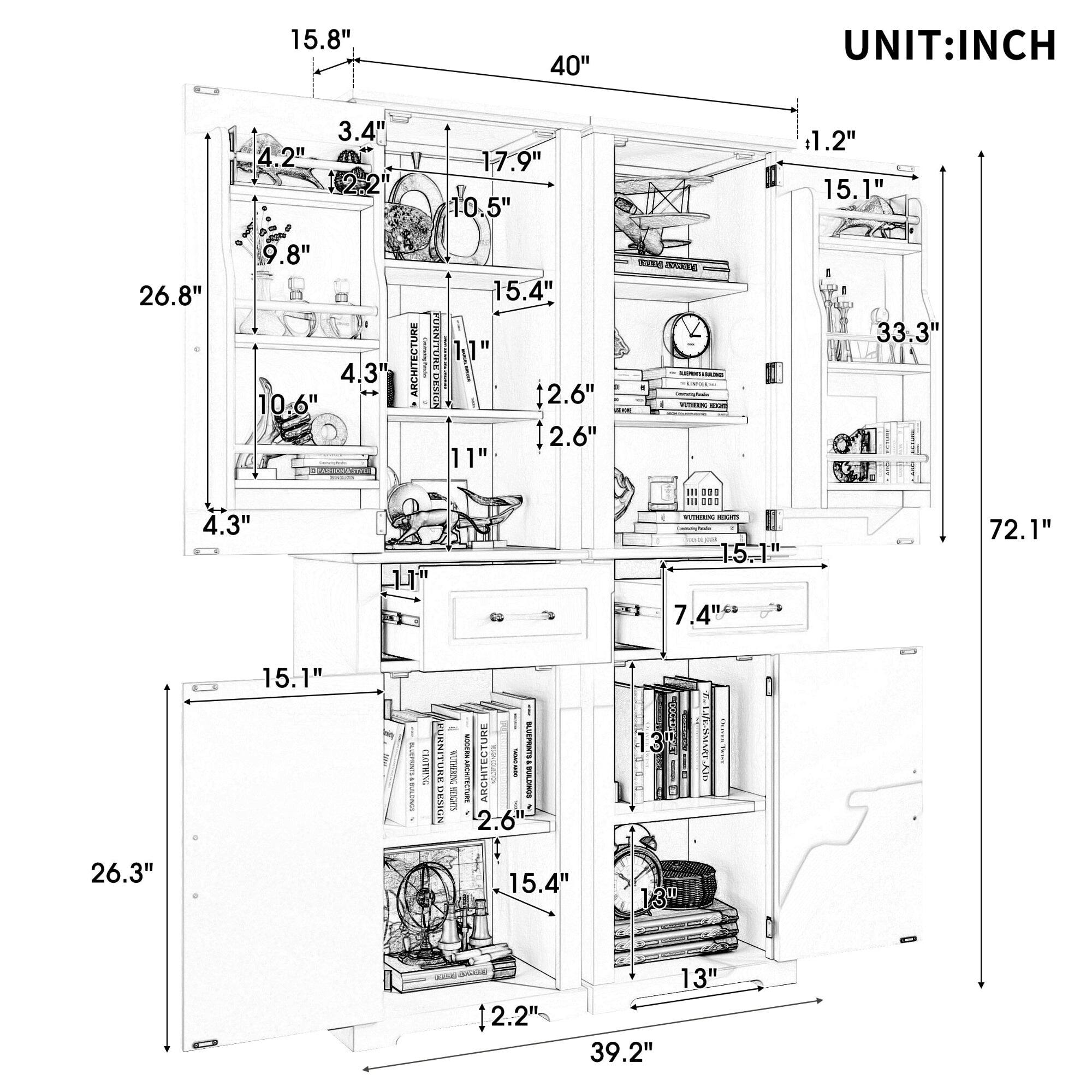 15.8"  
40"  
UNIT: INCH  
4.2"  
3.4"  
17.9"  
10.5"  
9.8"  
15.4"  
26.8"  
4.3"  
10.6"  
1.2"  
15.1"  
26.8"  
9.8"  
4.3"  
10.6"  
11"  
15.1"  
7.4"  
72.1"  
15.1"  
26.3"  
15.4"  
2.2"  
13"  
39.2"  
33.3"  
2.6"  
2.6"  
11"  
11"  
11"  
15.1"  
7.4"  
72.1"  
2.6"  
3 sddrtorns  
ARCHITECTURE  
HOCKKE  
DSIGR  
ORNITURE KOIS DESION  
BLLEPONTS  
ARCHITECTURE
