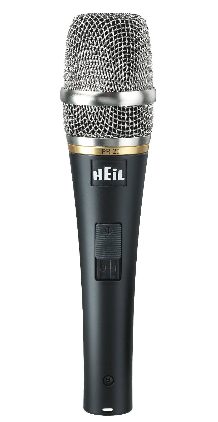 Front. Heil Sound - Utility Dynamic Cardioid Microphone with On/Off Switch, Mic Clip and Windscreen.