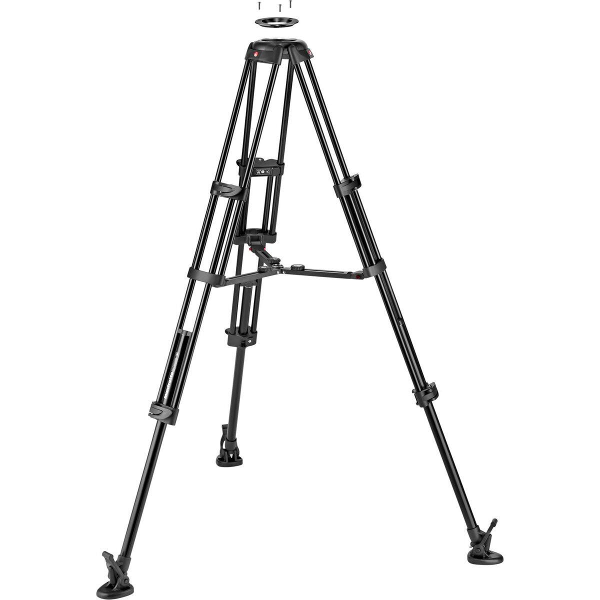 Alt View 1. Manfrotto - Manfrotto 3-Section Aluminum Twin Leg Video Tripod with Mid-Level Spreader.