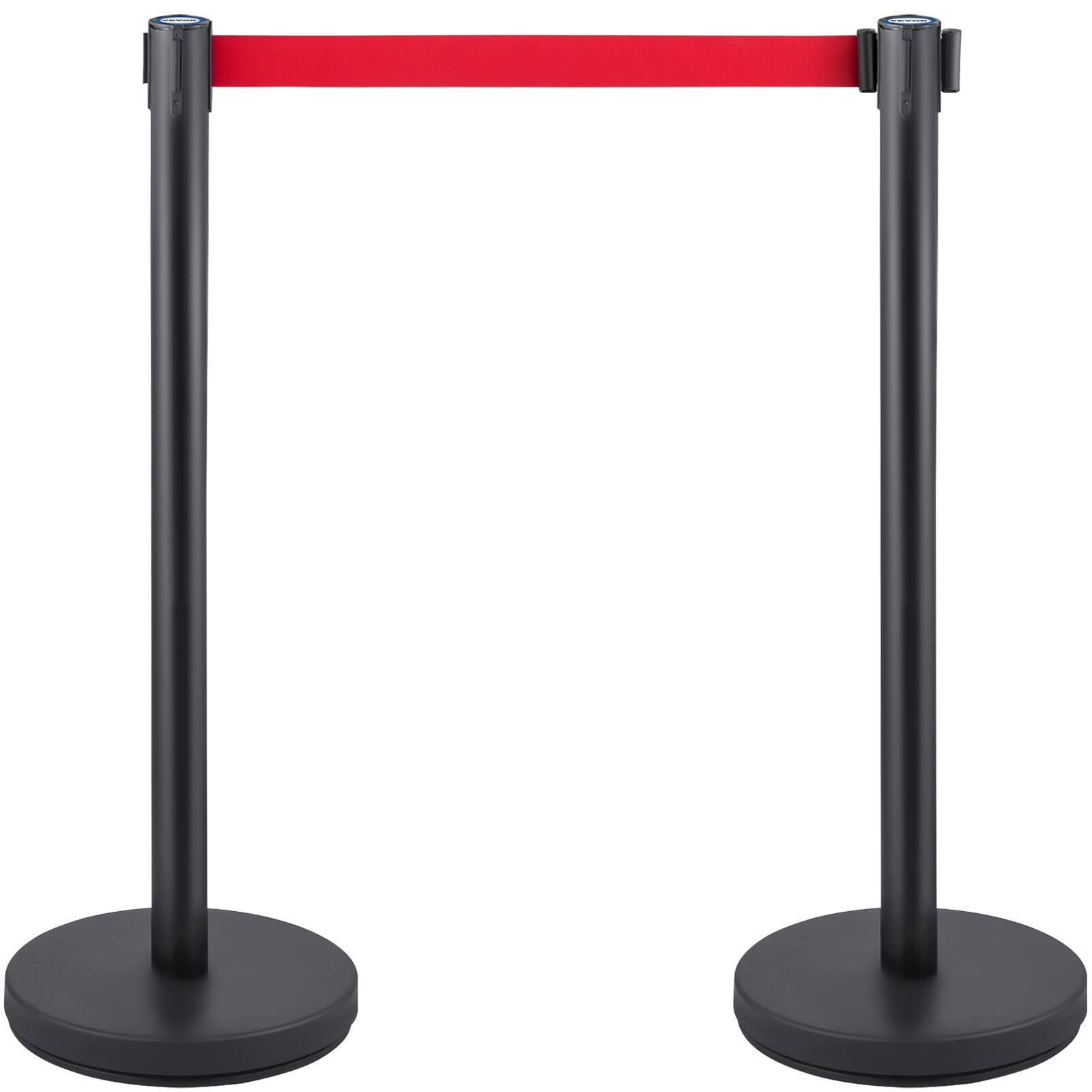 Alt View 5. VEVOR - Crowd Control Stanchion, Set of 6 Pieces Stanchion Set, Stanchion Set with 6.6 ft/2 m Red Retractable Belt - Black.