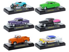 "Auto Meets" Set of 6 Cars IN DISPLAY CASES Release 88 Limited Edition 1/64 Diecast Model Cars by M2 Machines - Multicolor