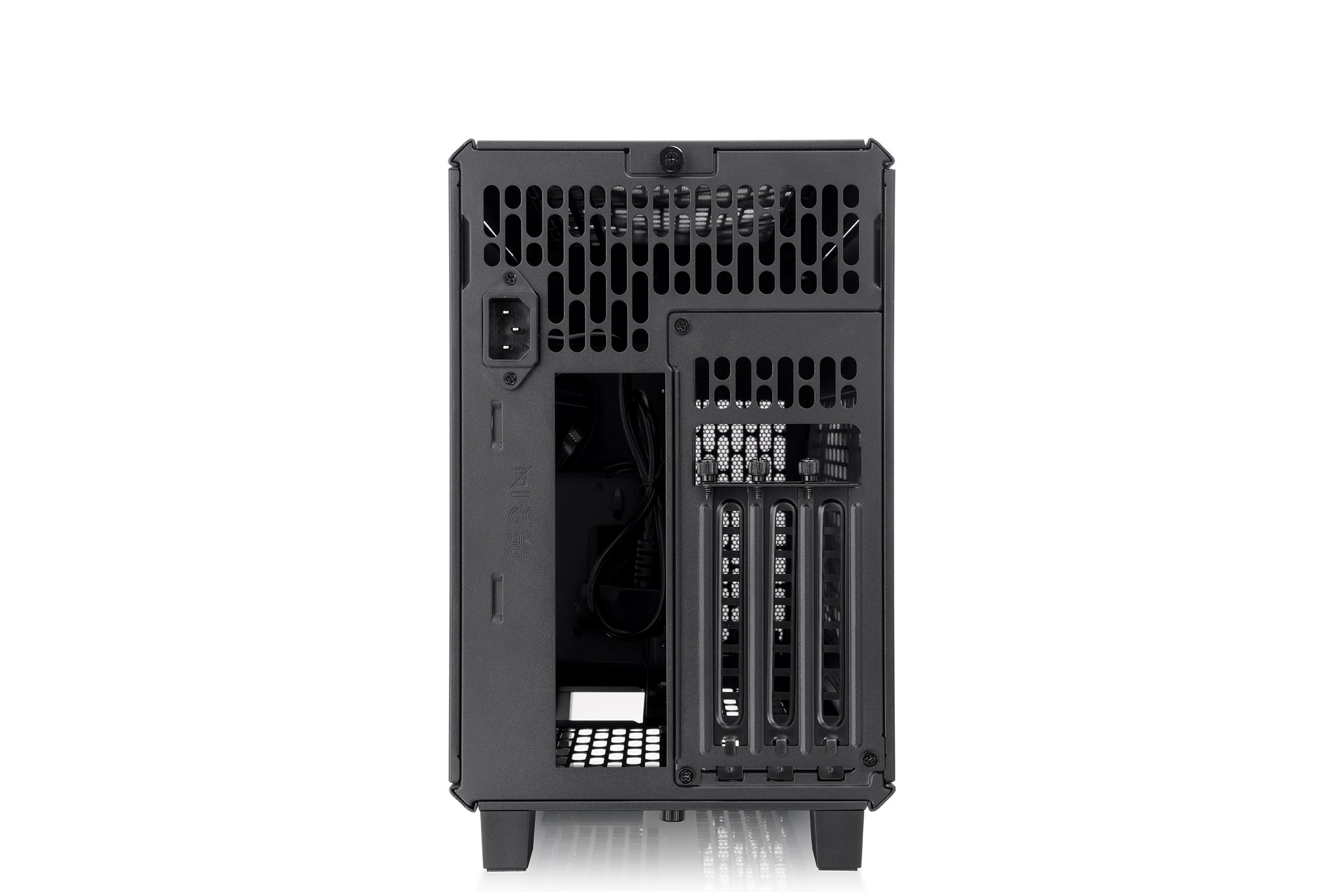 Alt View 6. Thermaltake - TR100 SFF mITX Mini Tower PC Case with PCIe 4.0 Riser Cable Included - Black.