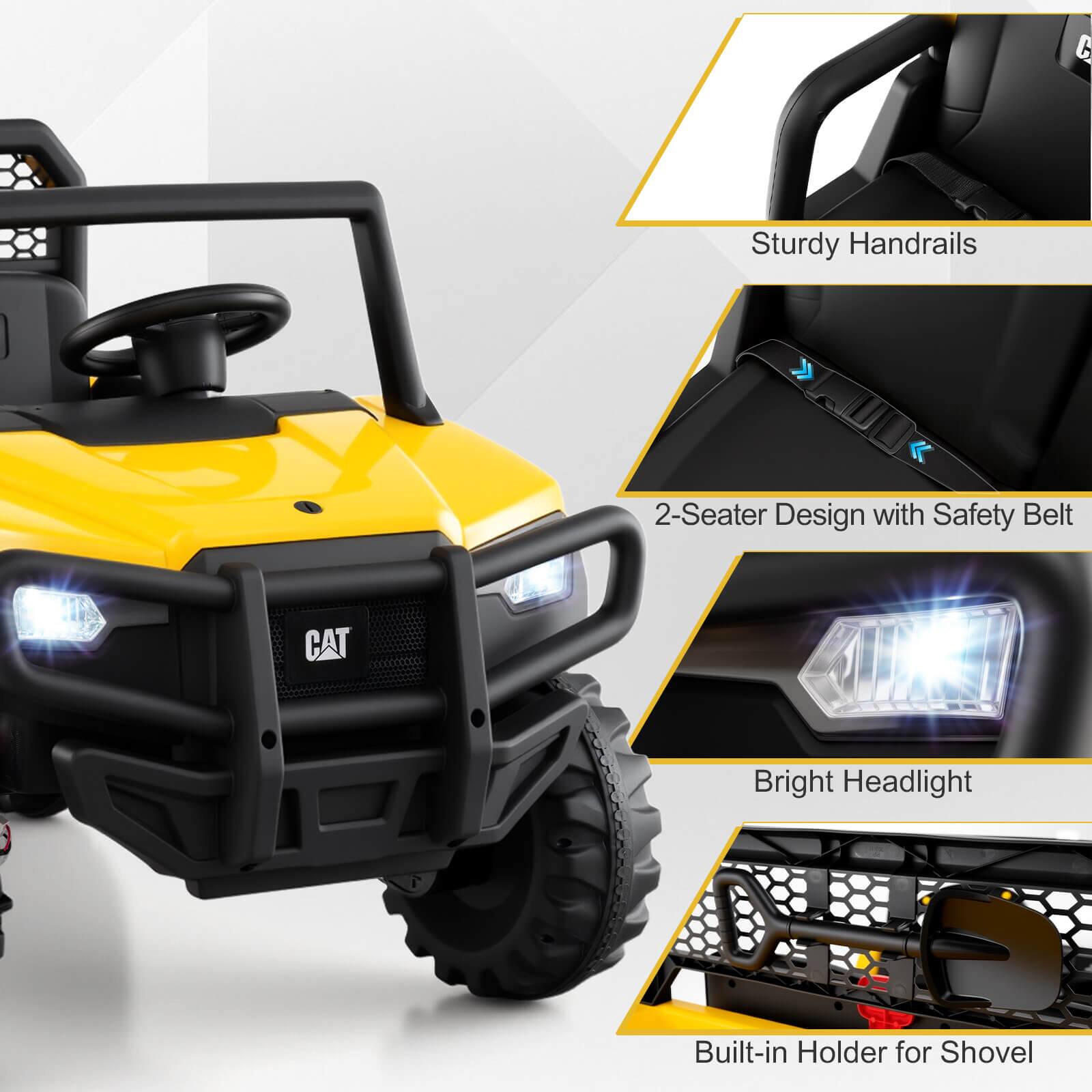 - Sturdy Handrails
- 2-Seater Design with Safety Belt
- Bright Headlight
- Built-in Holder for Shovel