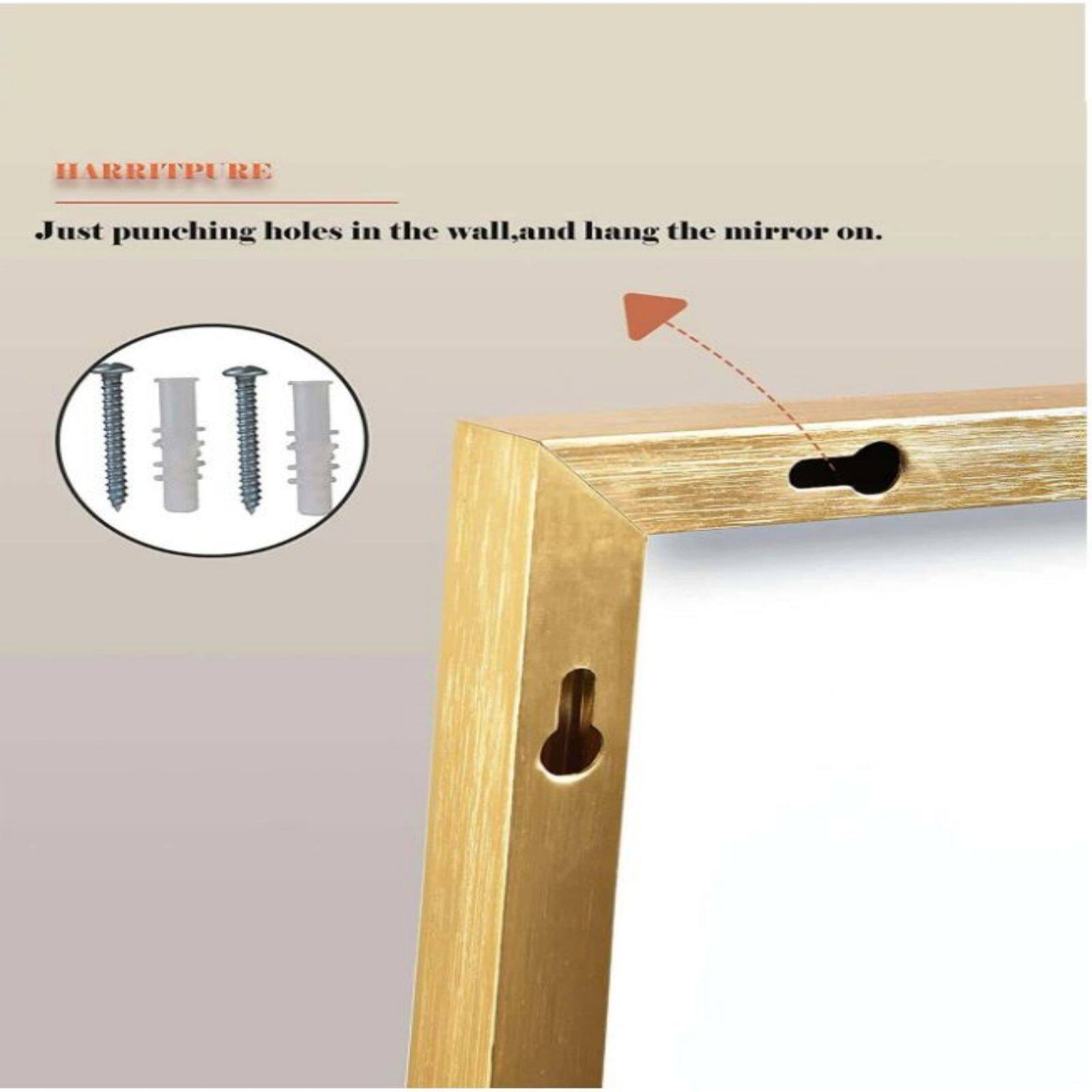 HARRITPURE

Just punching holes in the wall, and hang the mirror on.