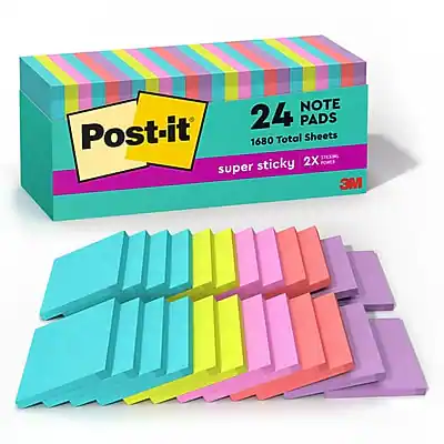 Post-it
24 PADS
1680 Total Sheets
super sticky 2X3M
3M