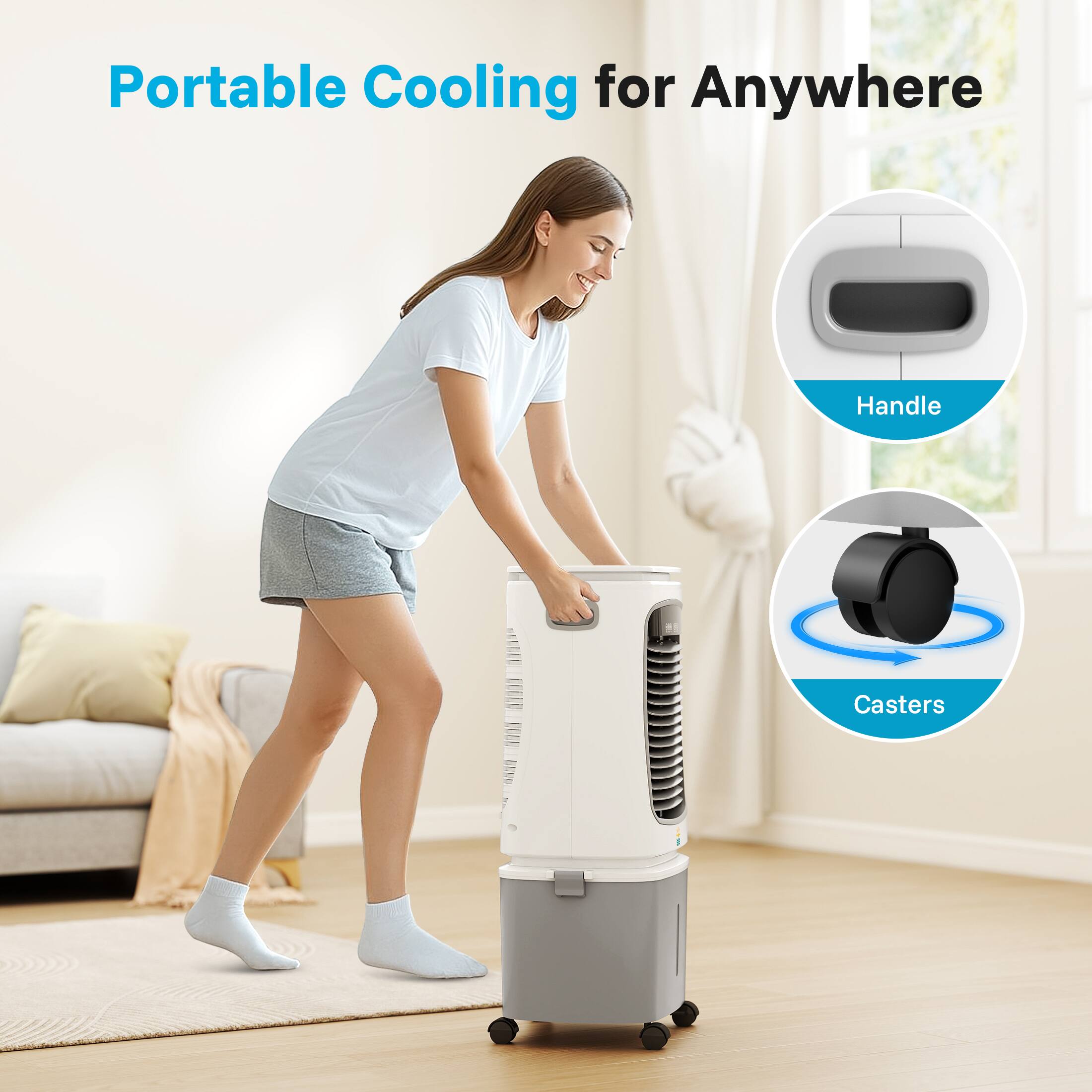 Portable Cooling for Anywhere

Handle

Casters
