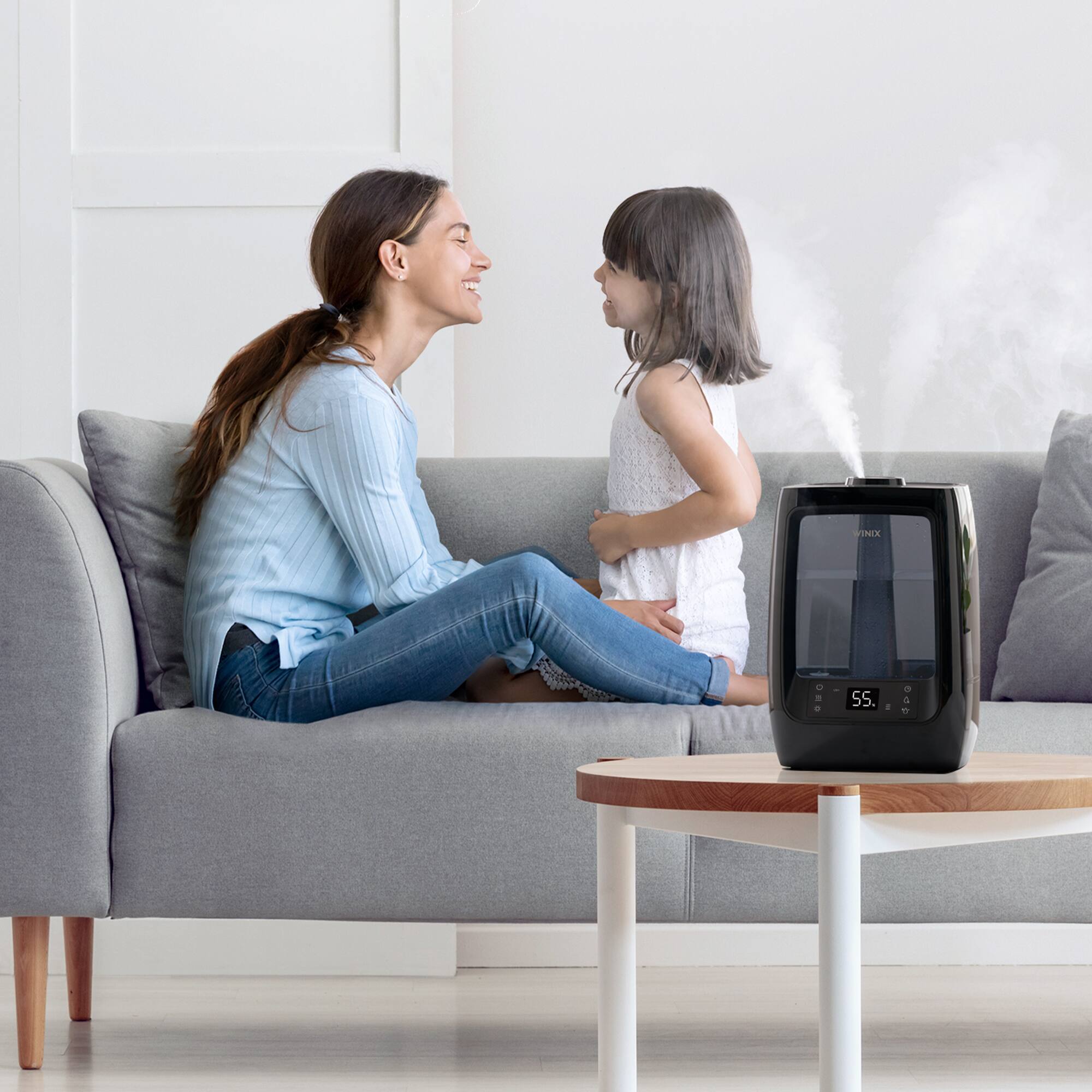 Alt View 12. WINIX - L200 Ultrasonic 2 Gallon Cool and Warm Mist Humidifier for Large Rooms with Essential oil Tray Lasts 120 Hours - Black.
