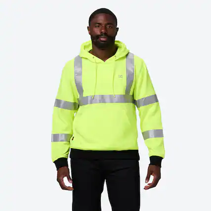 Front. Mobile Warming - Men's HI-VIZ Heated Pullover Hoodie - HI-VIS.