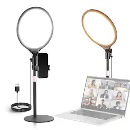 Neewer - 10.5" Desk Ring Light with Stand & Phone Holder, 15W, R10