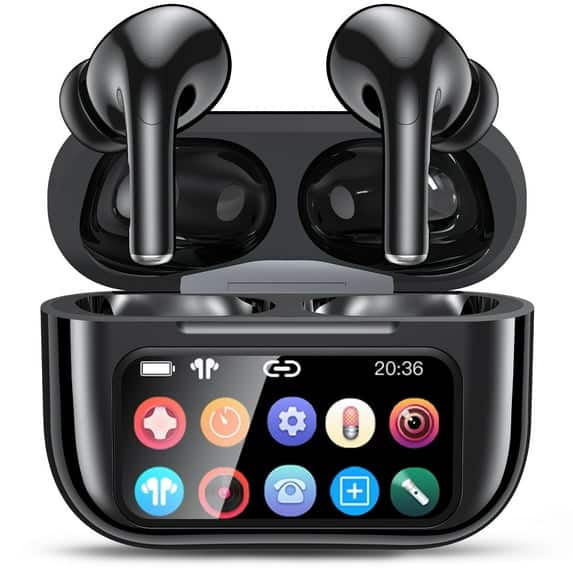 VEAT00L - Wireless Earbuds, Bluetooth 5.4 Ear Buds with Multifunctional Touch Screen, ANC/ENC Noise Cancelling Headphones