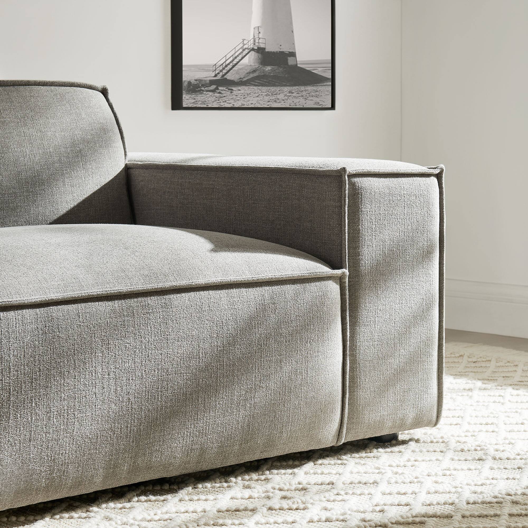 Alt View 9. Modway - Restore Performance Fabric Upholstered Right-Facing Modular Lounge Chair by Modway - Pewter.
