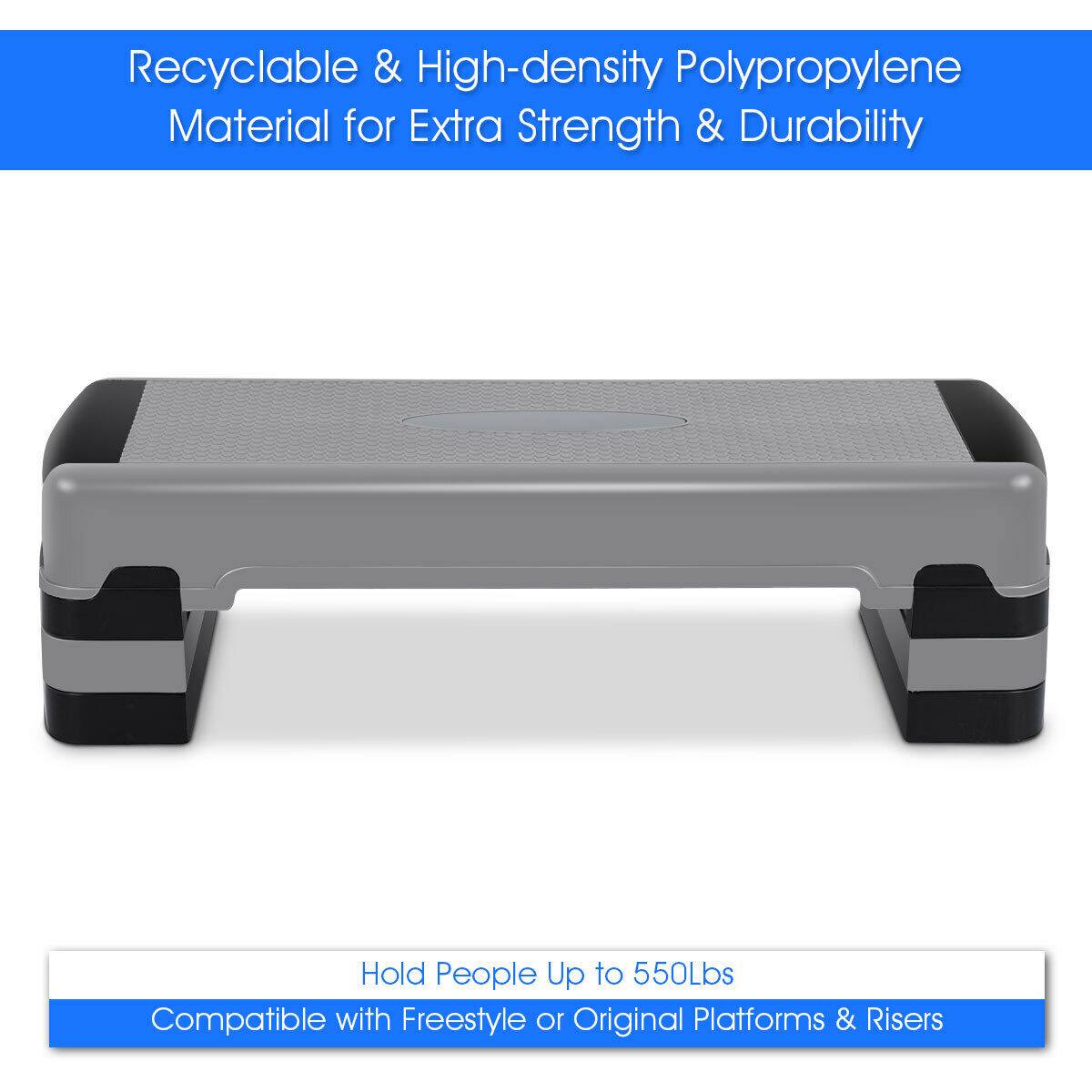 Recyclable & High-density Polypropylene Material for Extra Strength & Durability Hold People Up to 550Lbs Compatible with Freestyle or Original Platforms & Risers.