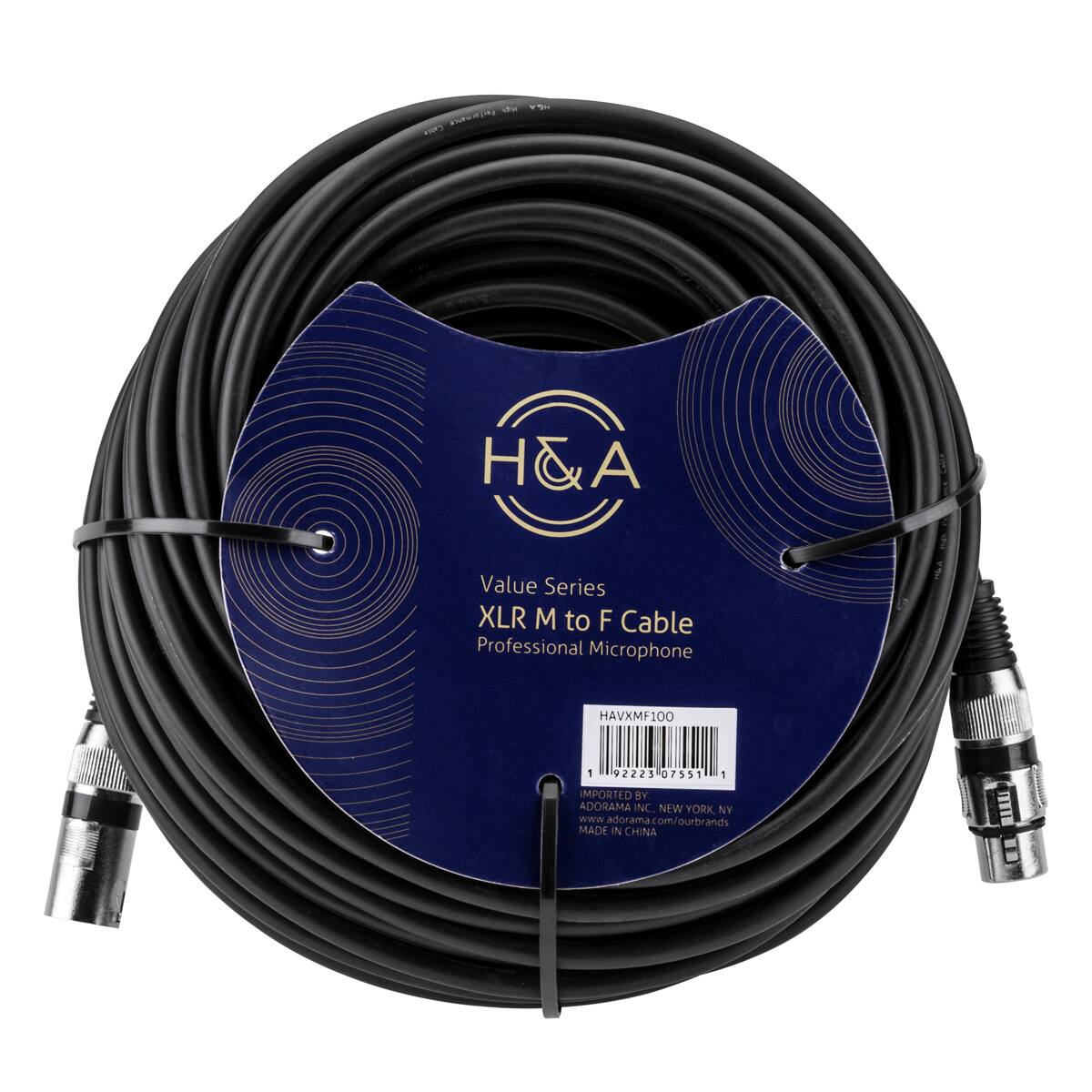 Cable POLICIPOLISME

H&A
Value Series XLR M to F Cable Professional Microphone
HAVXMF100
1 92223 07551 : IMPORTED BY: ADORAMA INC. NEW YORK, NY www.adorama.com/ourbrands MADE IN CHINA