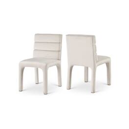 Meridian Furniture - Kai Cream Velvet Dining Chair, Set of 2 - Beige