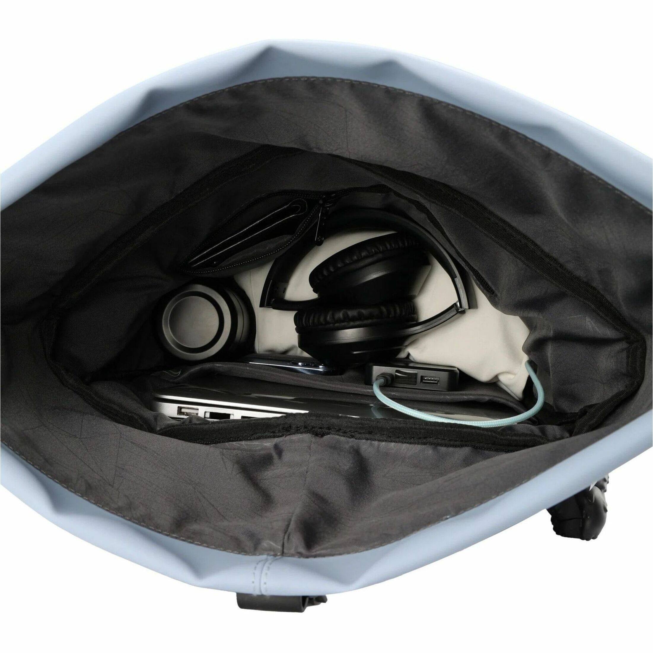 Alt View 19. Swissdigital Design - LAMONE Rolltop TSA-Friendly Water-Resistant Backpack With USB Charging Port  RFID Protection and Fits Up to 16″ Laptop - Light Blue.