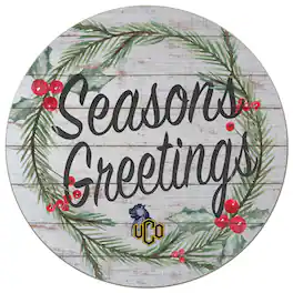 Jardine - Central Oklahoma Bronchos 20'' x 20'' Season's Greetings Circle - White