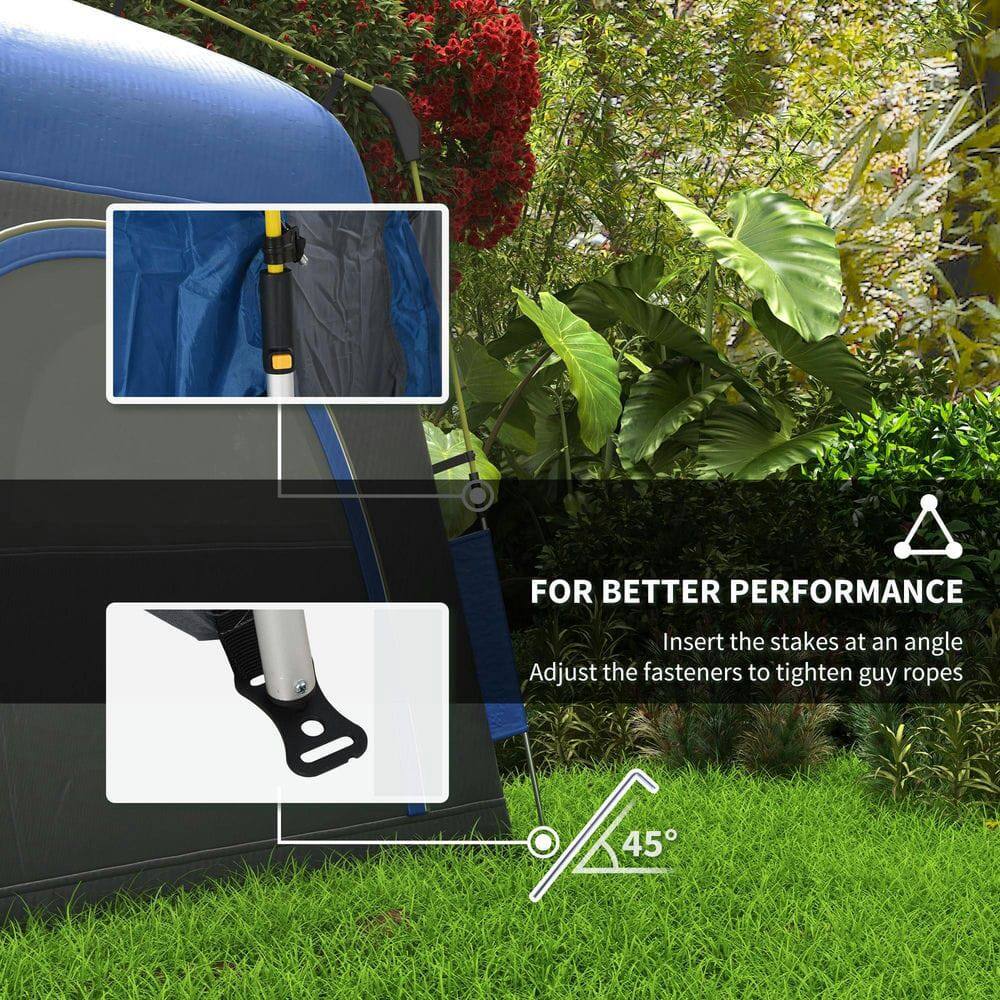 FOR BETTER PERFORMANCE  
Insert the stakes at an angle  
Adjust the fasteners to tighten guy ropes  
45°