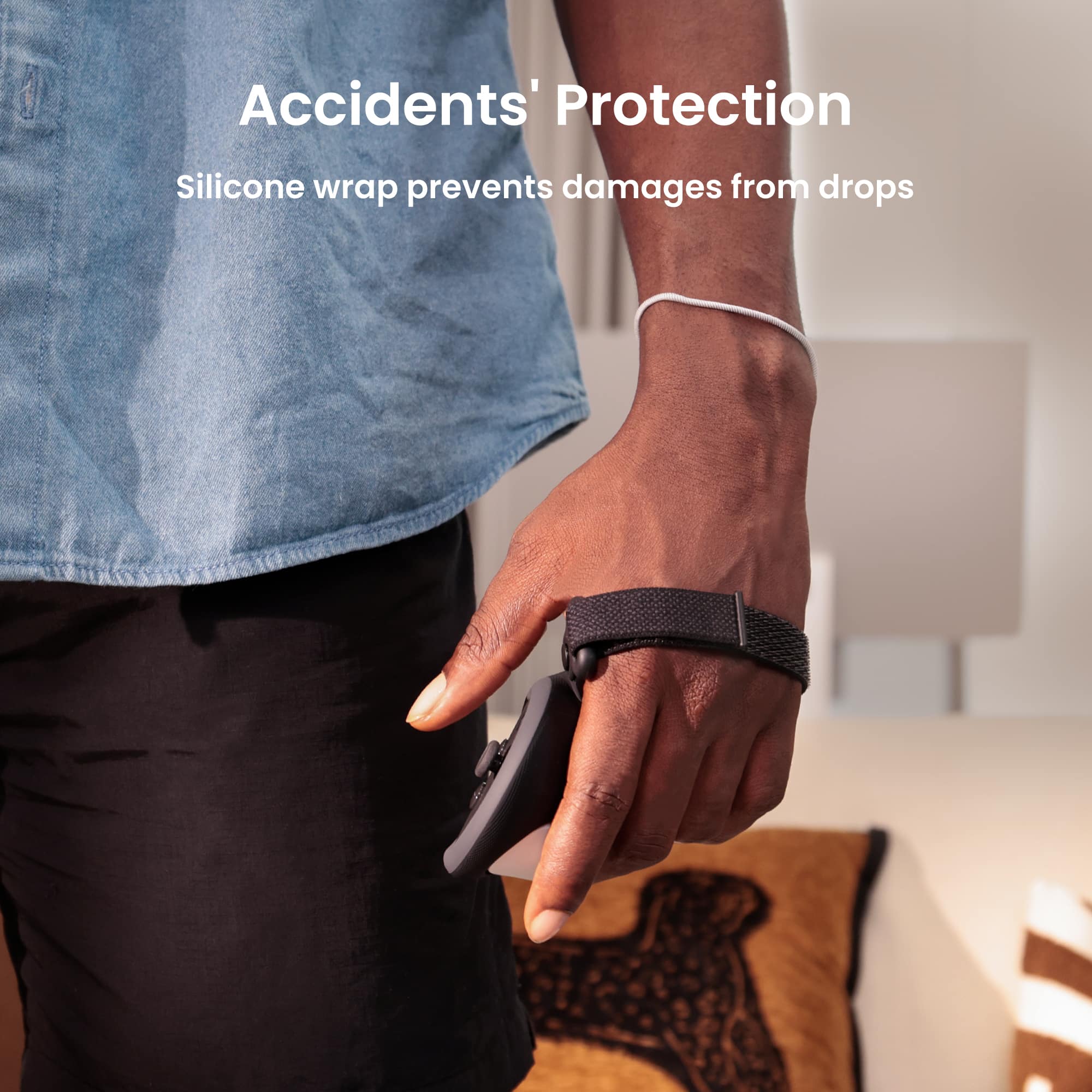 Accidents' Protection: Silicone wrap prevents damages from drops.