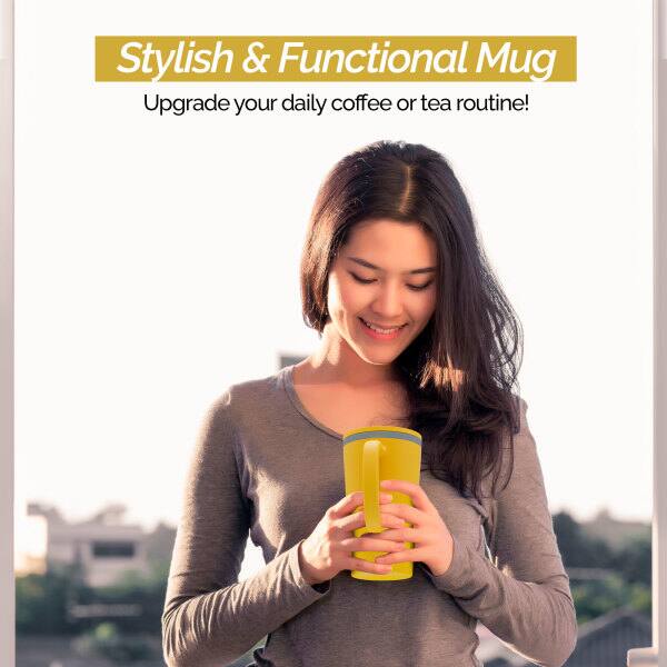 Stylish & Functional Mug  
Upgrade your daily coffee or tea routine!