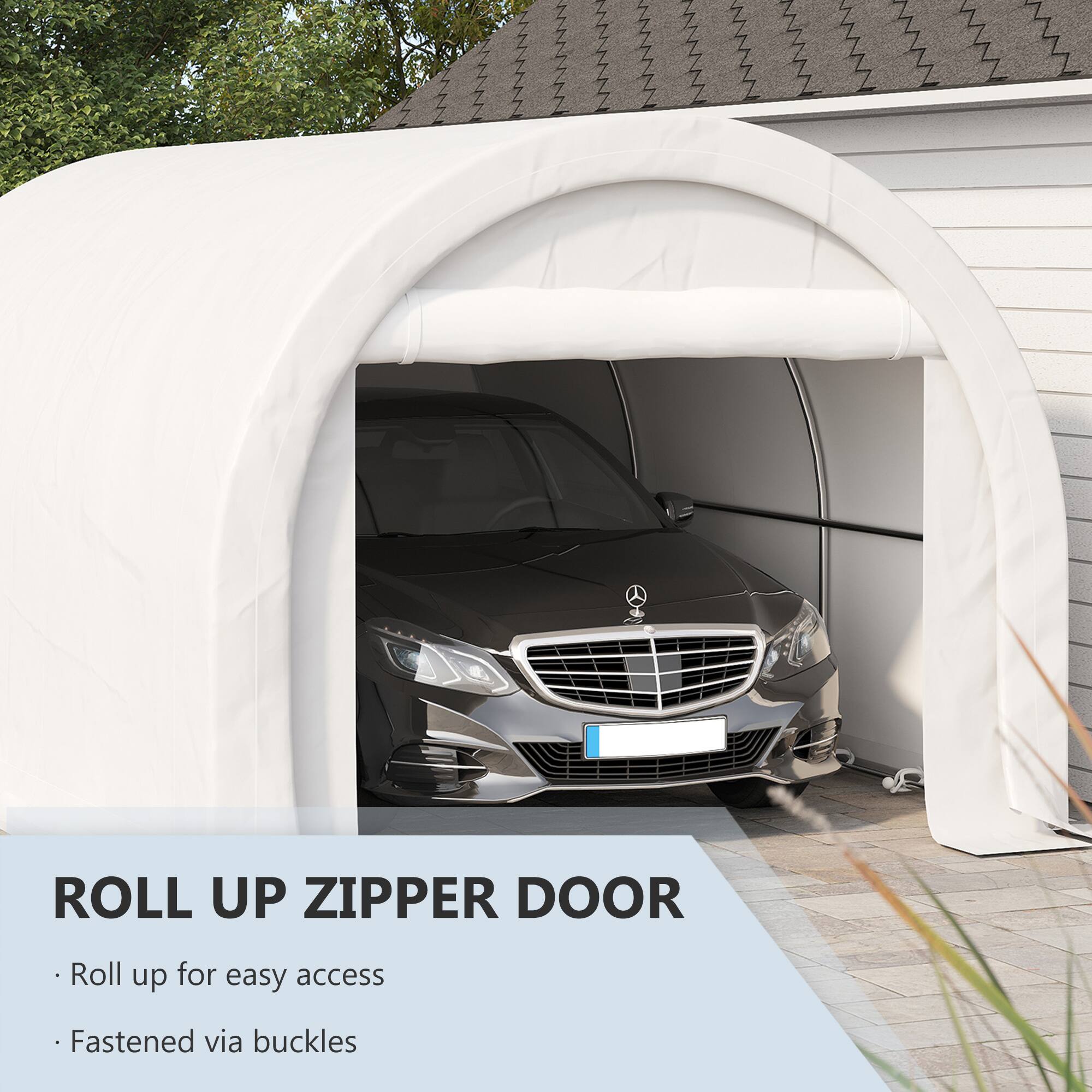 ROLL UP ZIPPER DOOR

- Roll up for easy access
- Fastened via buckles
