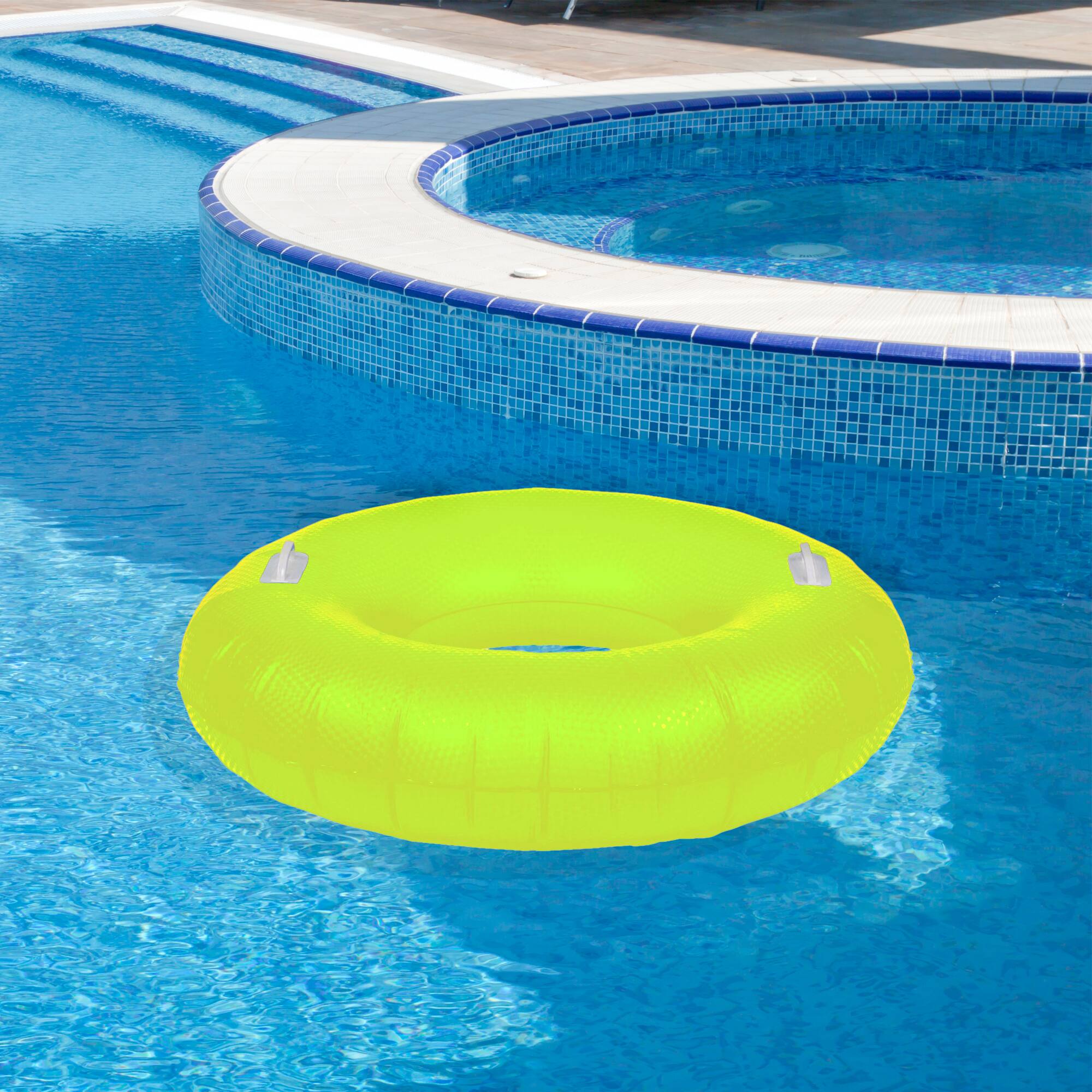 Alt View 1. Northlight - 42" Yellow Sparkle Inflatable Swimming Pool Tube Ring Float.